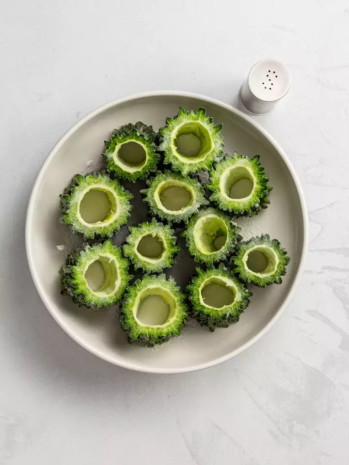 Vegan Stuffed Bitter Melon Soup | Foodaciously