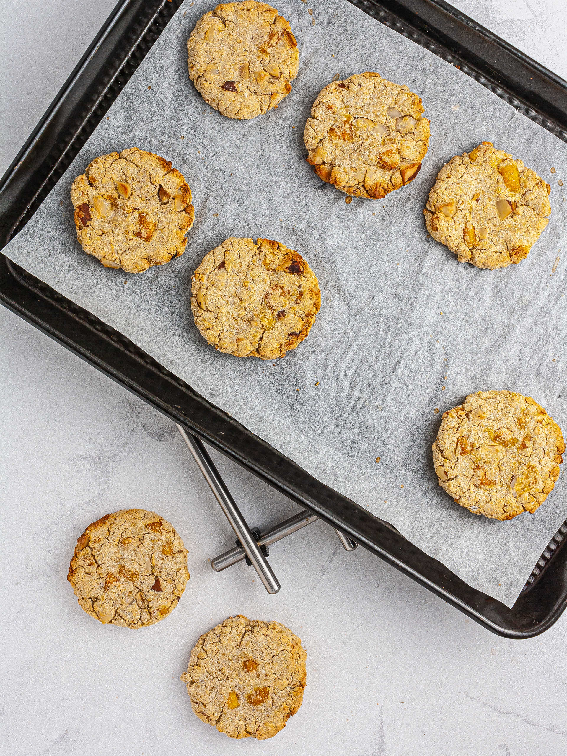 Baked mango coconut cookies.