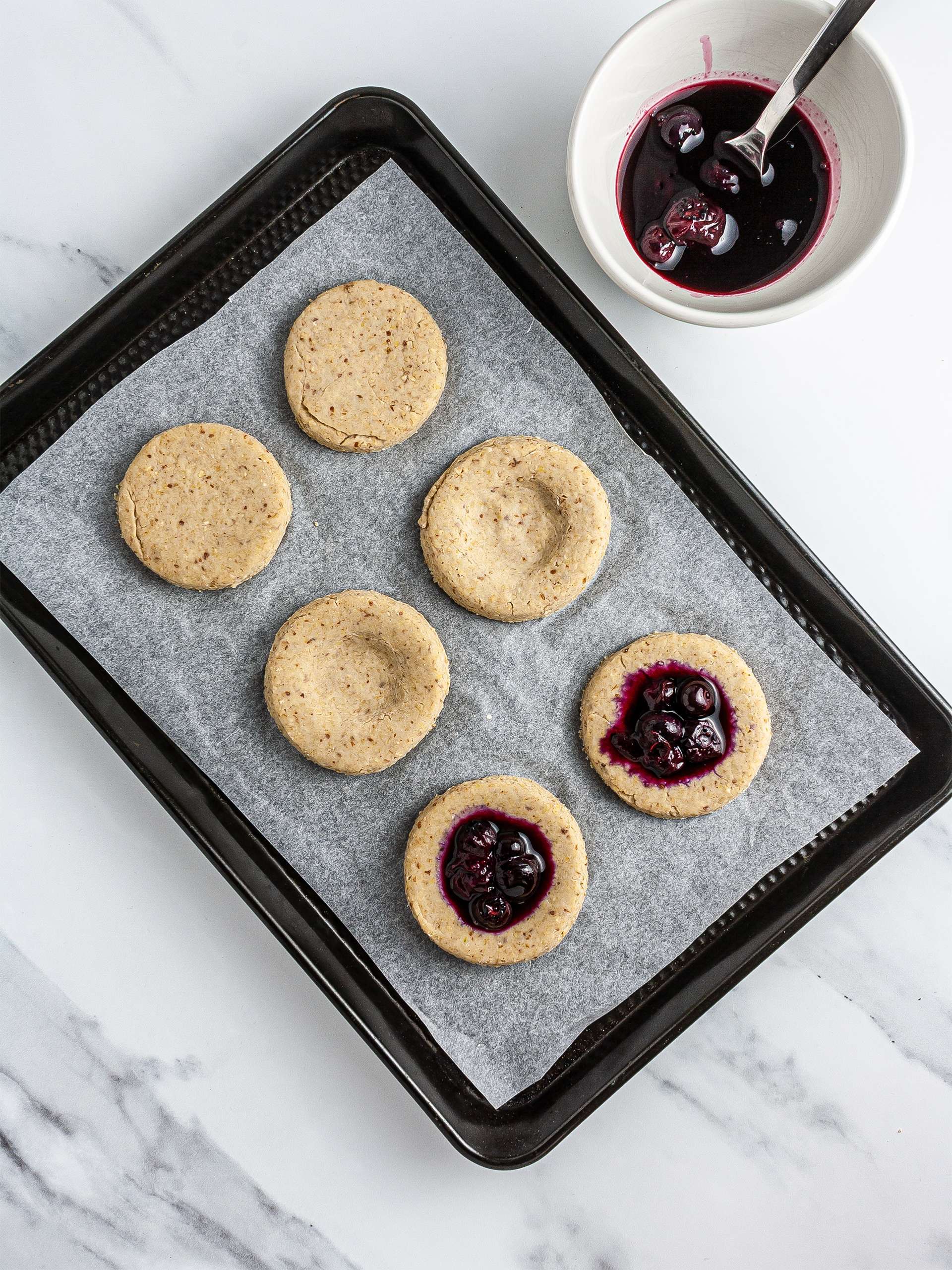 Kolaches with blueberry compote filling