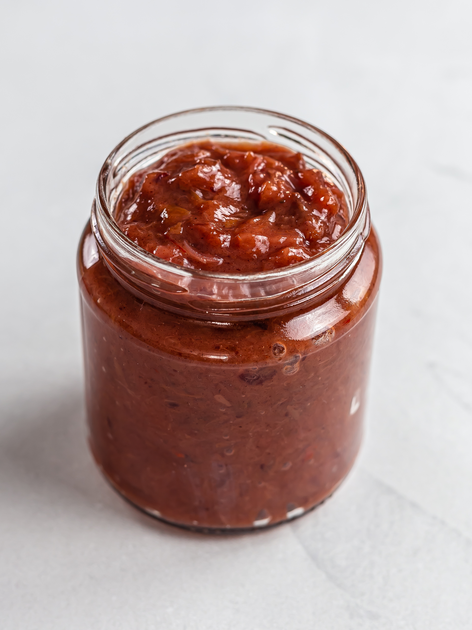 plum chutney in a jar