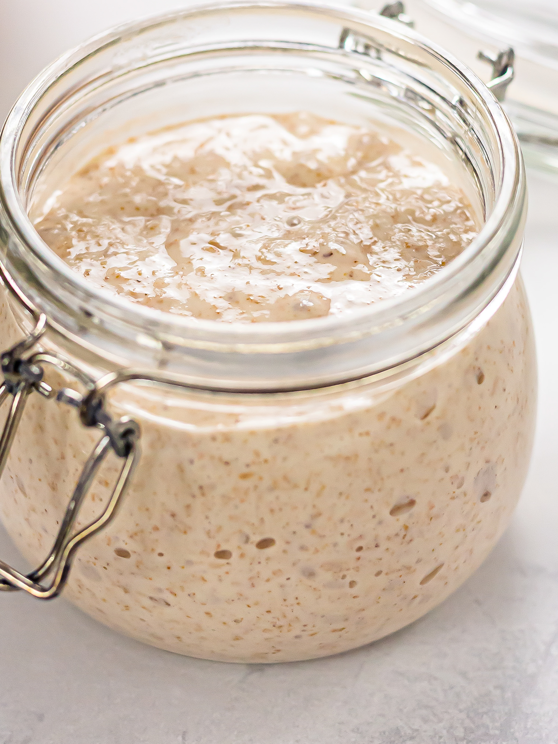 sourdough starter in a jar