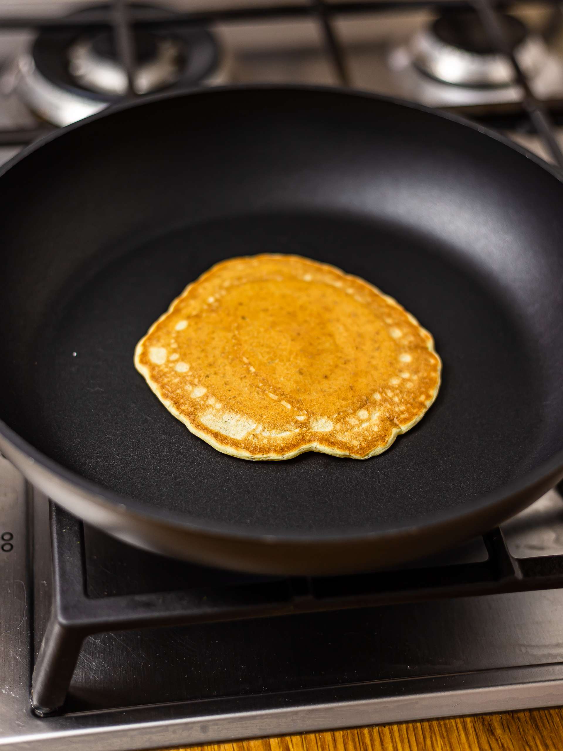 sourdough pancake in a skillet