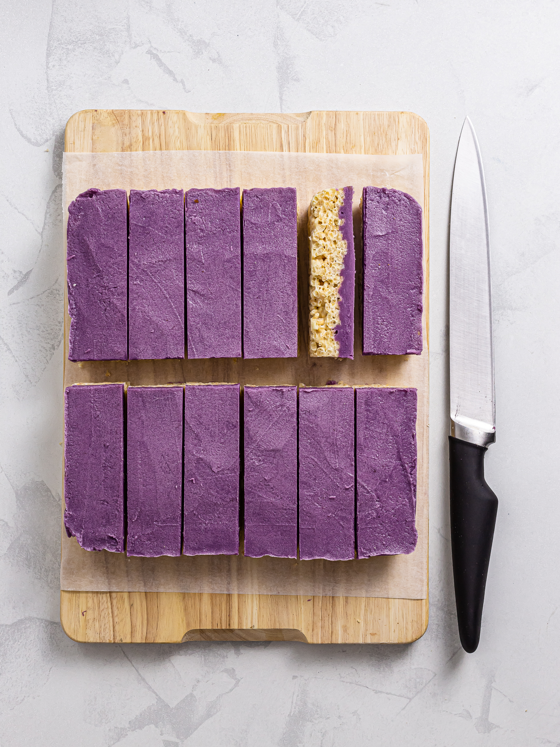 sliced ube bars