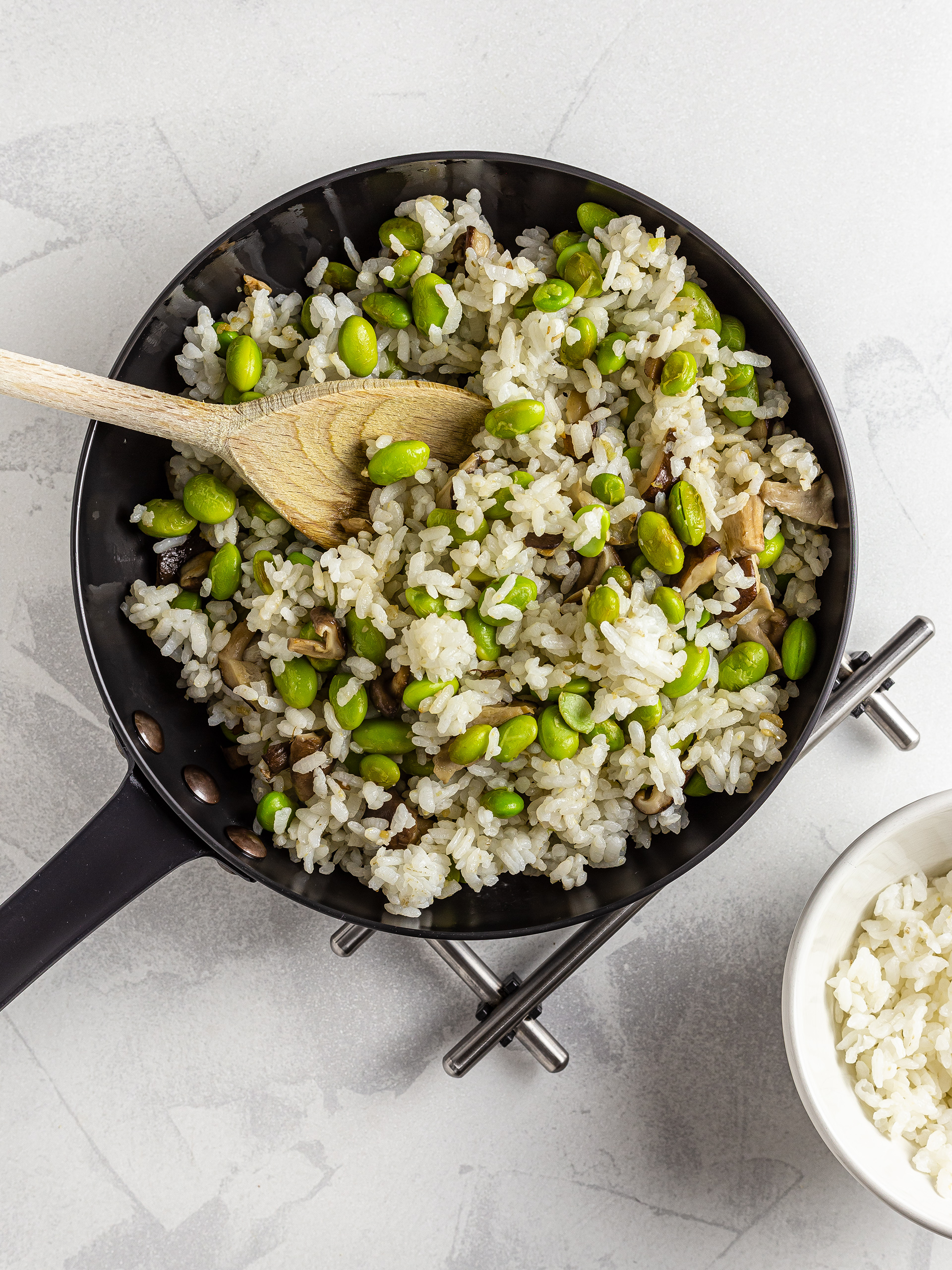 Japanese rice with edamame beans