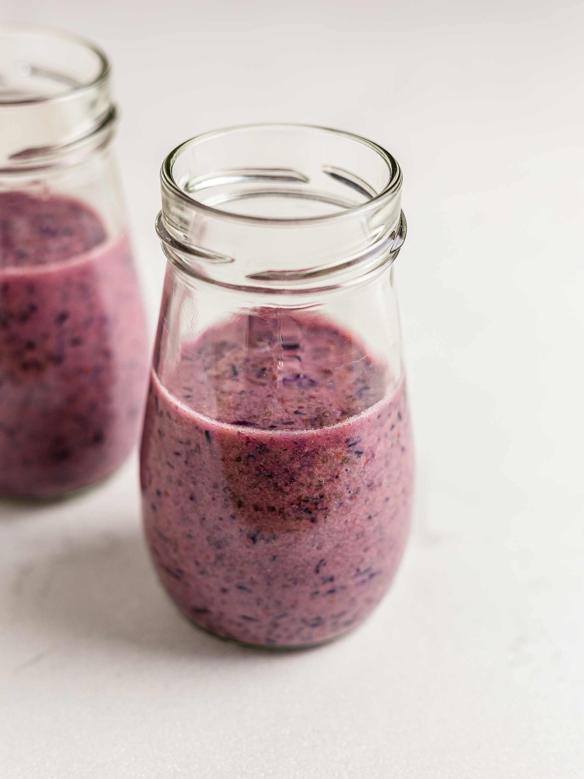 blueberry chia seeds pudding in a jar