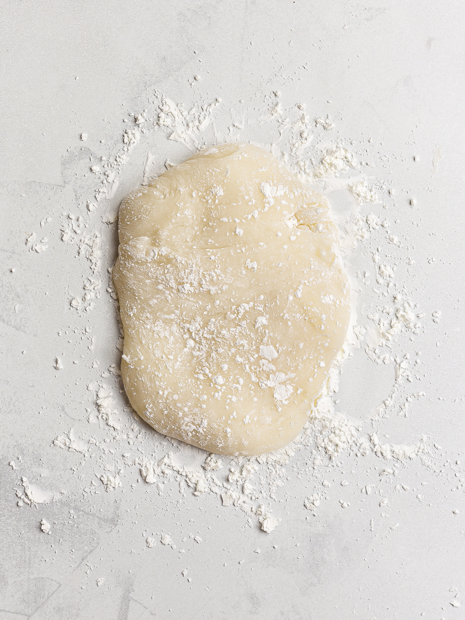 mochi dough dusted with starch