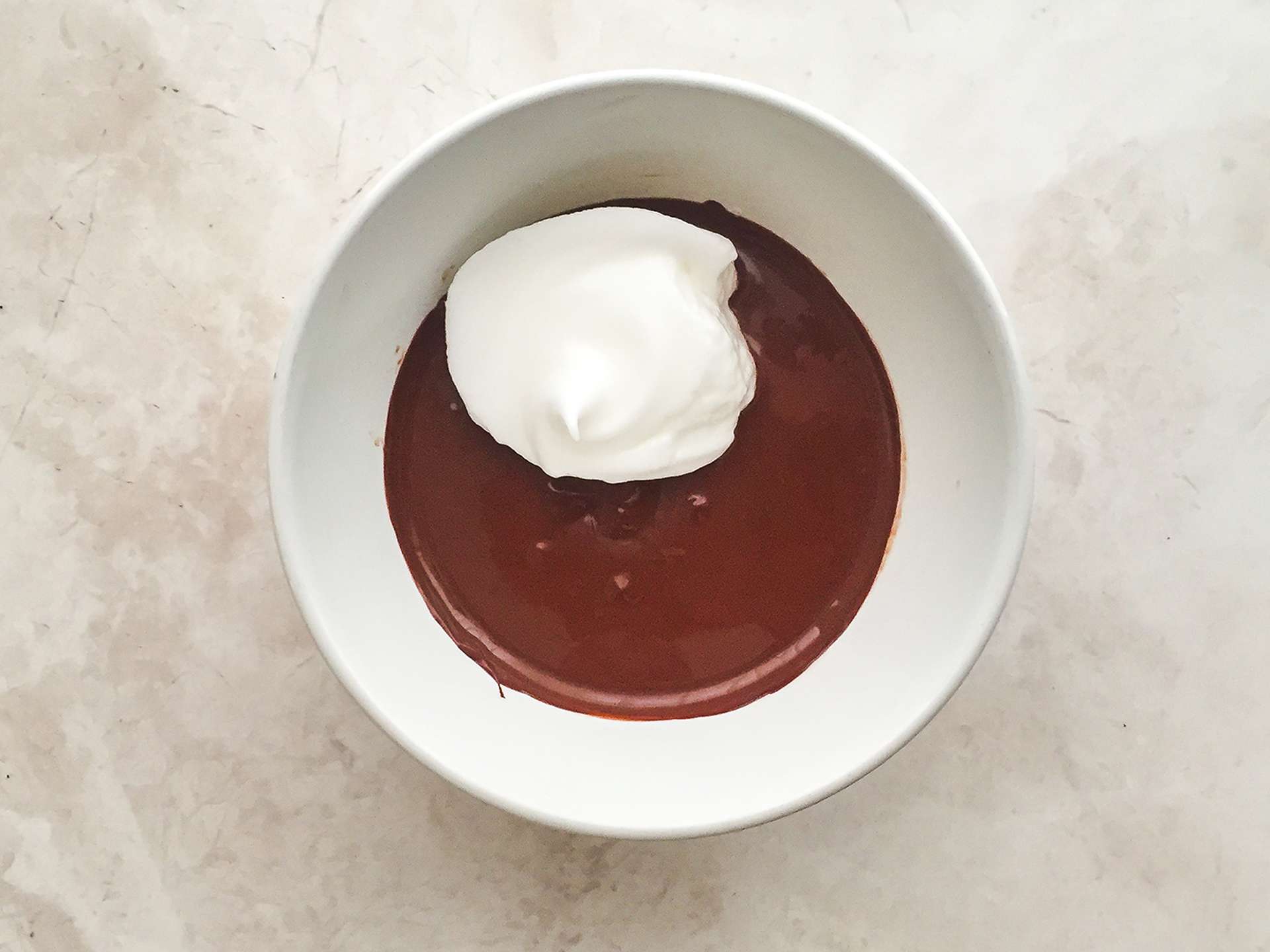 chocolate souffle mix with whipped egg whites