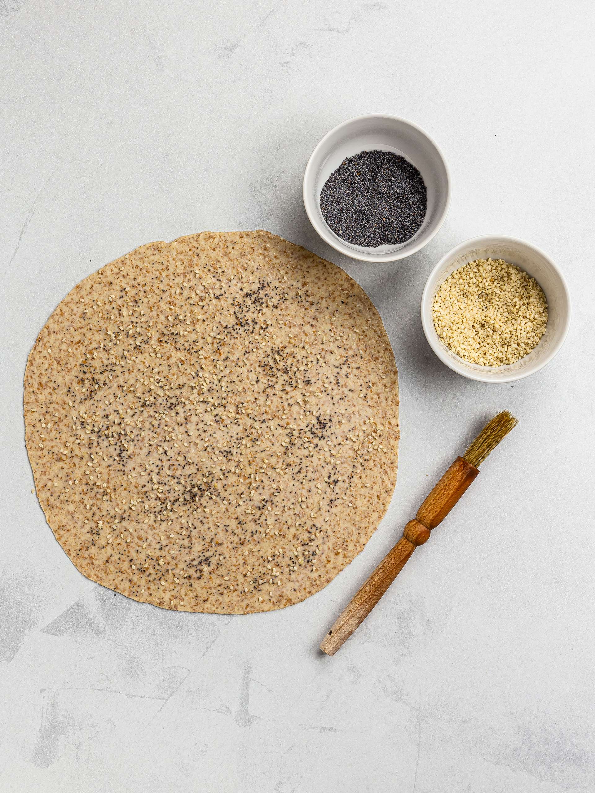 lavash flatbread with poppy and sesame seeds