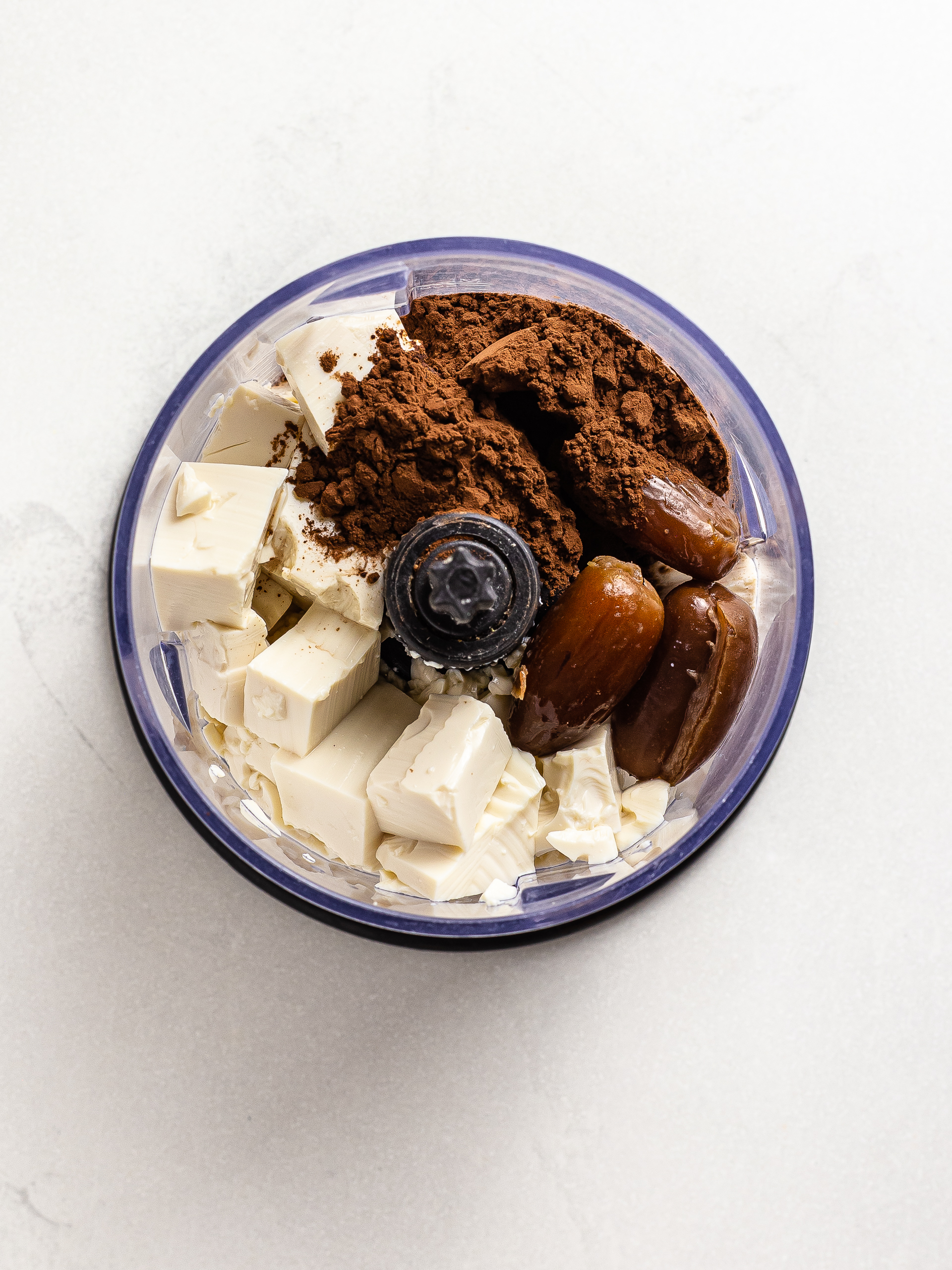 silken tofu and cocoa in a blender