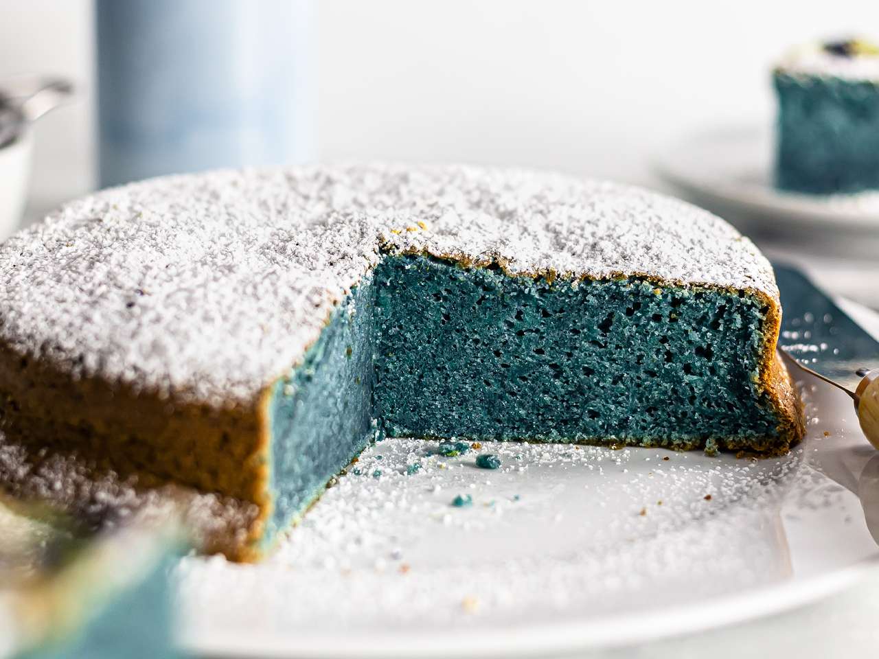 Butterfly Pea Cake (Dairy-Fre) | Foodaciously