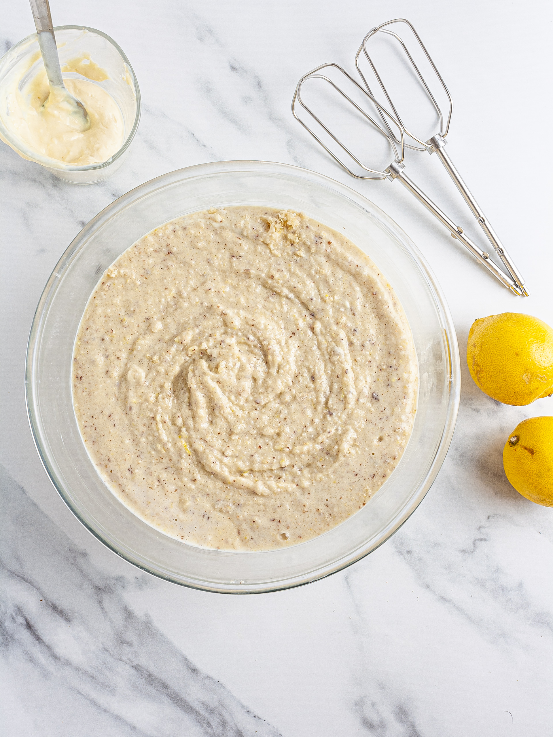 Lemon cake batter with silken tofu