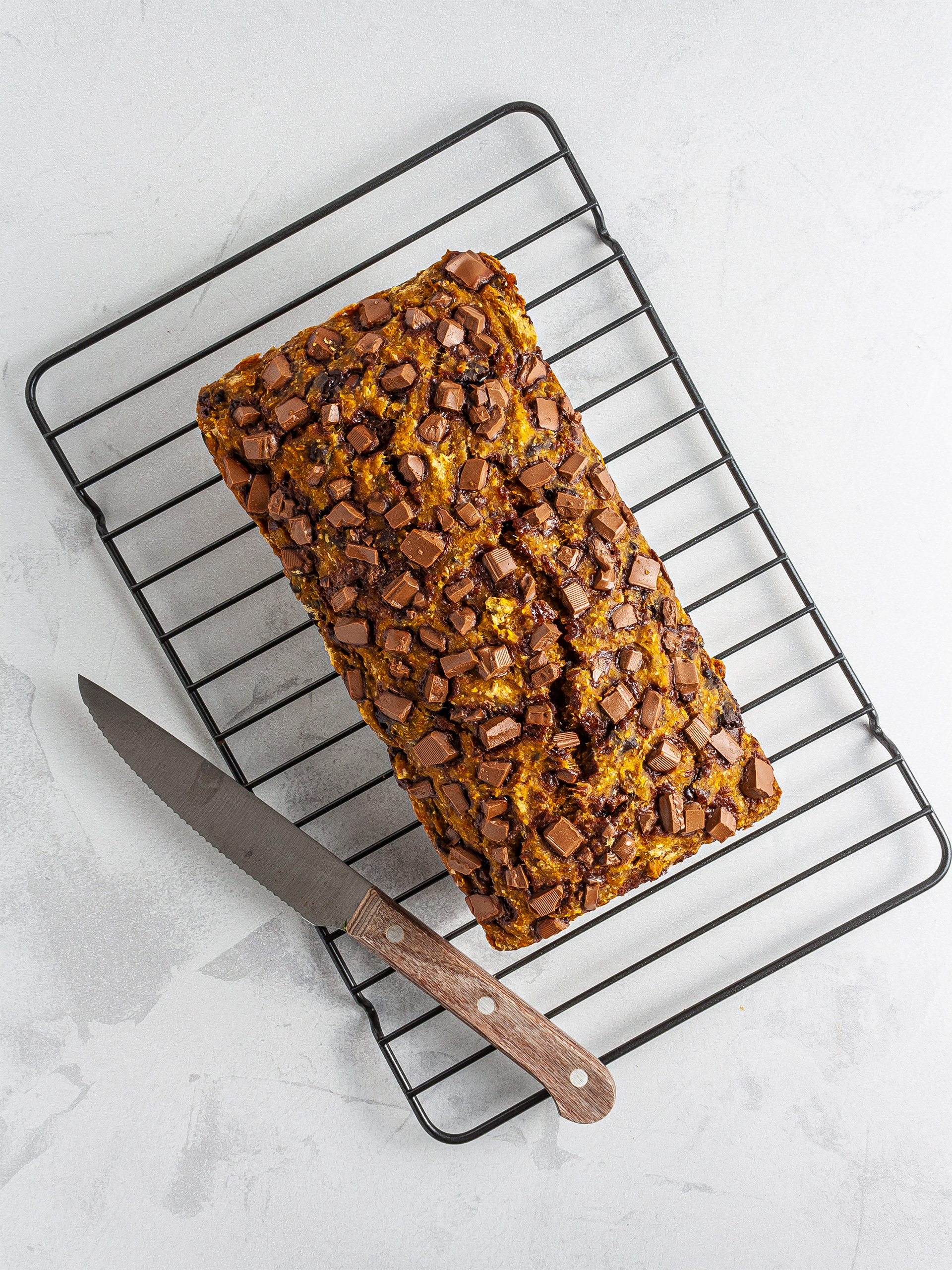 Baked pumpkin chocolate bread