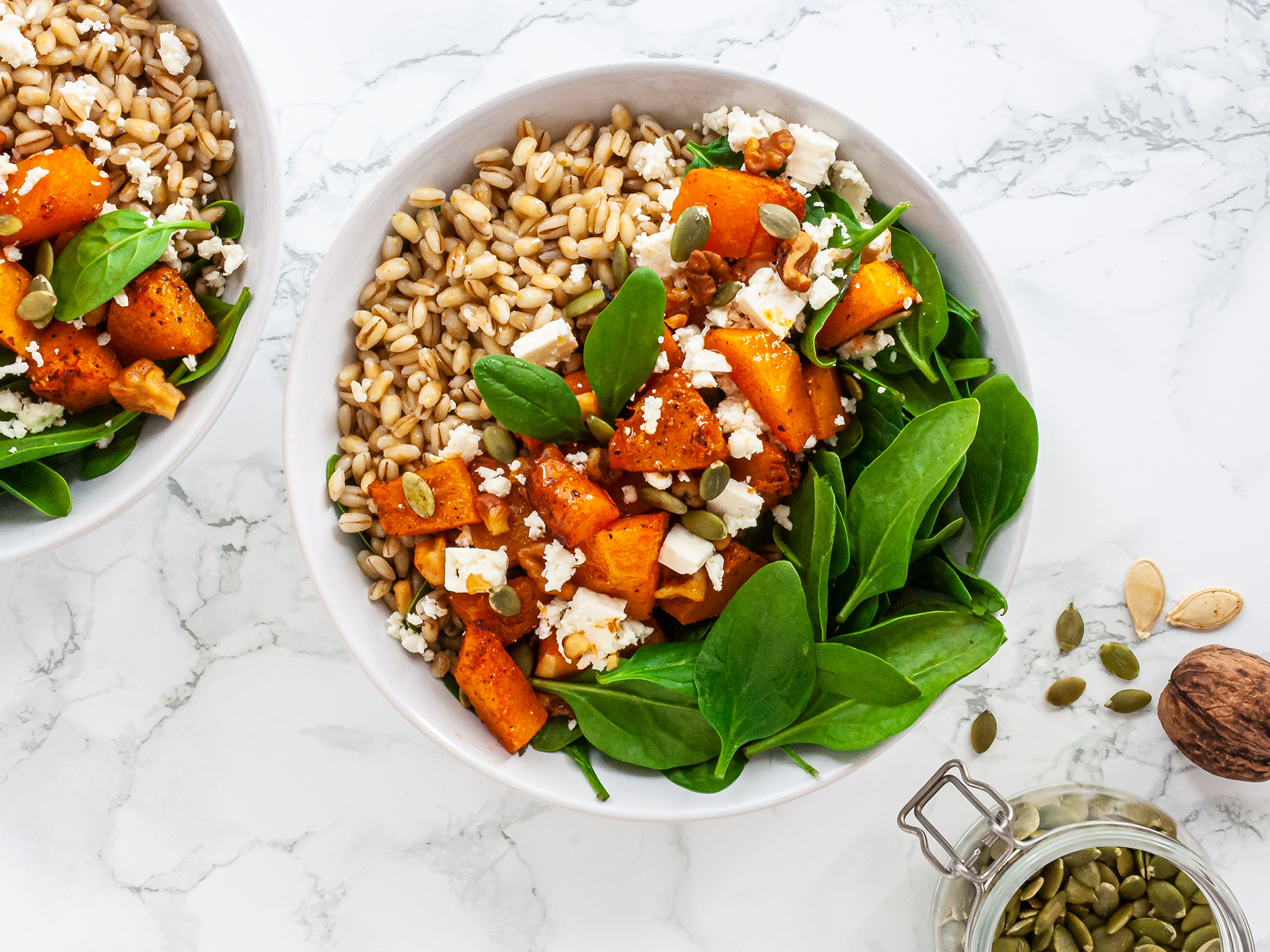 Pumpkin Spinach and Feta Salad Recipe