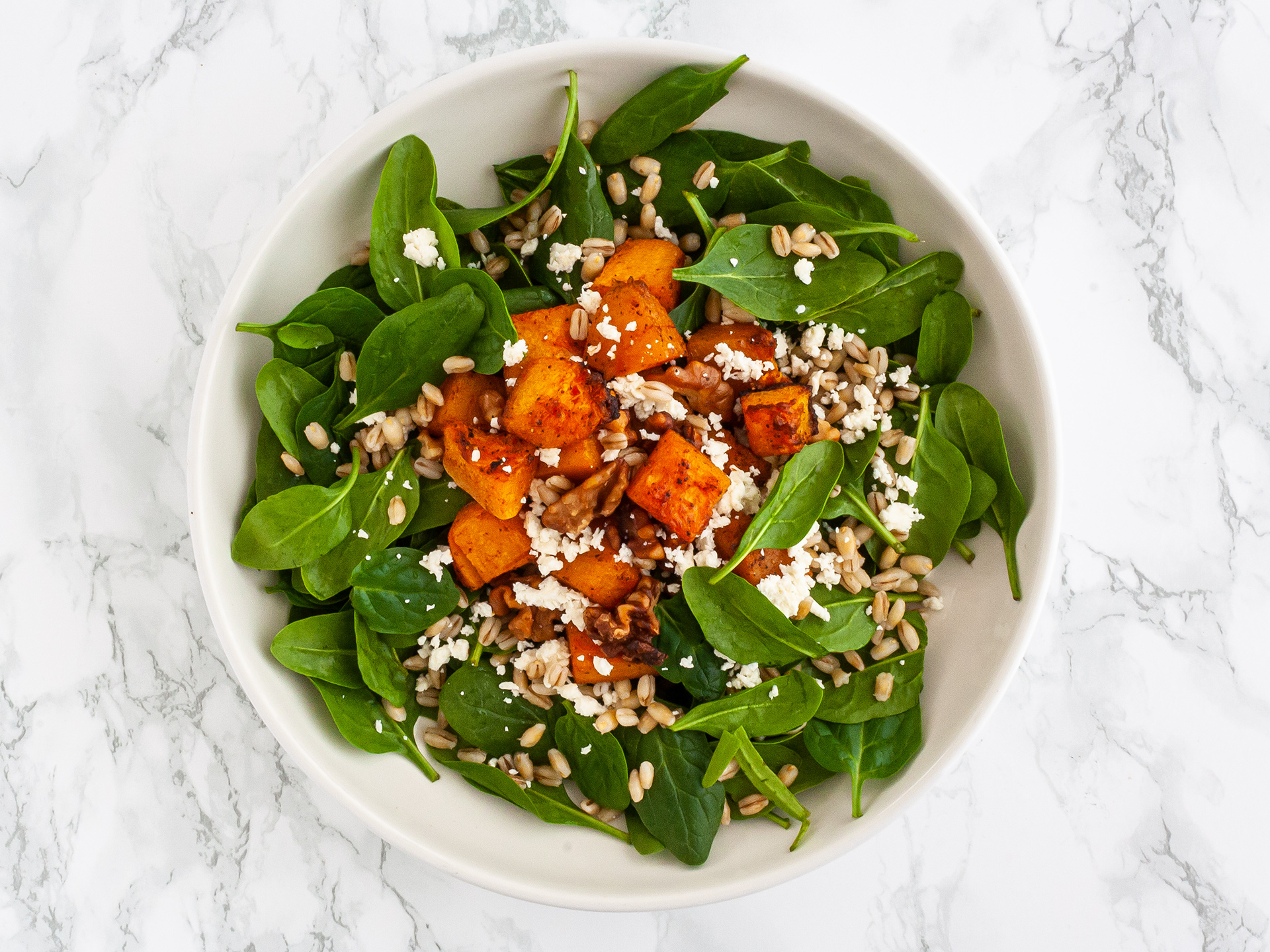 Step 3.1 of Pumpkin Spinach and Feta Salad Recipe