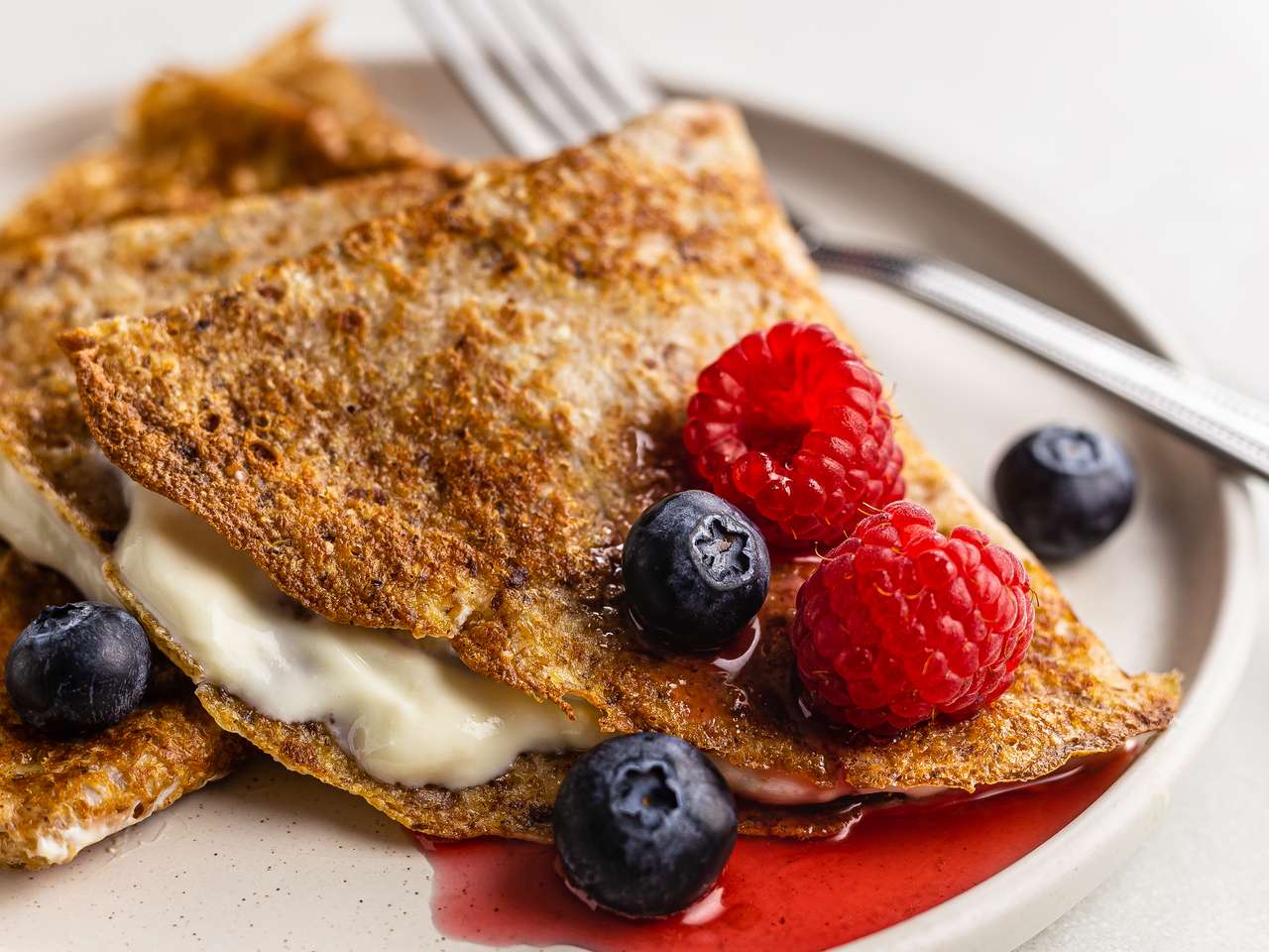 Almond Milk Crêpes with Flaxseeds Foodaciously