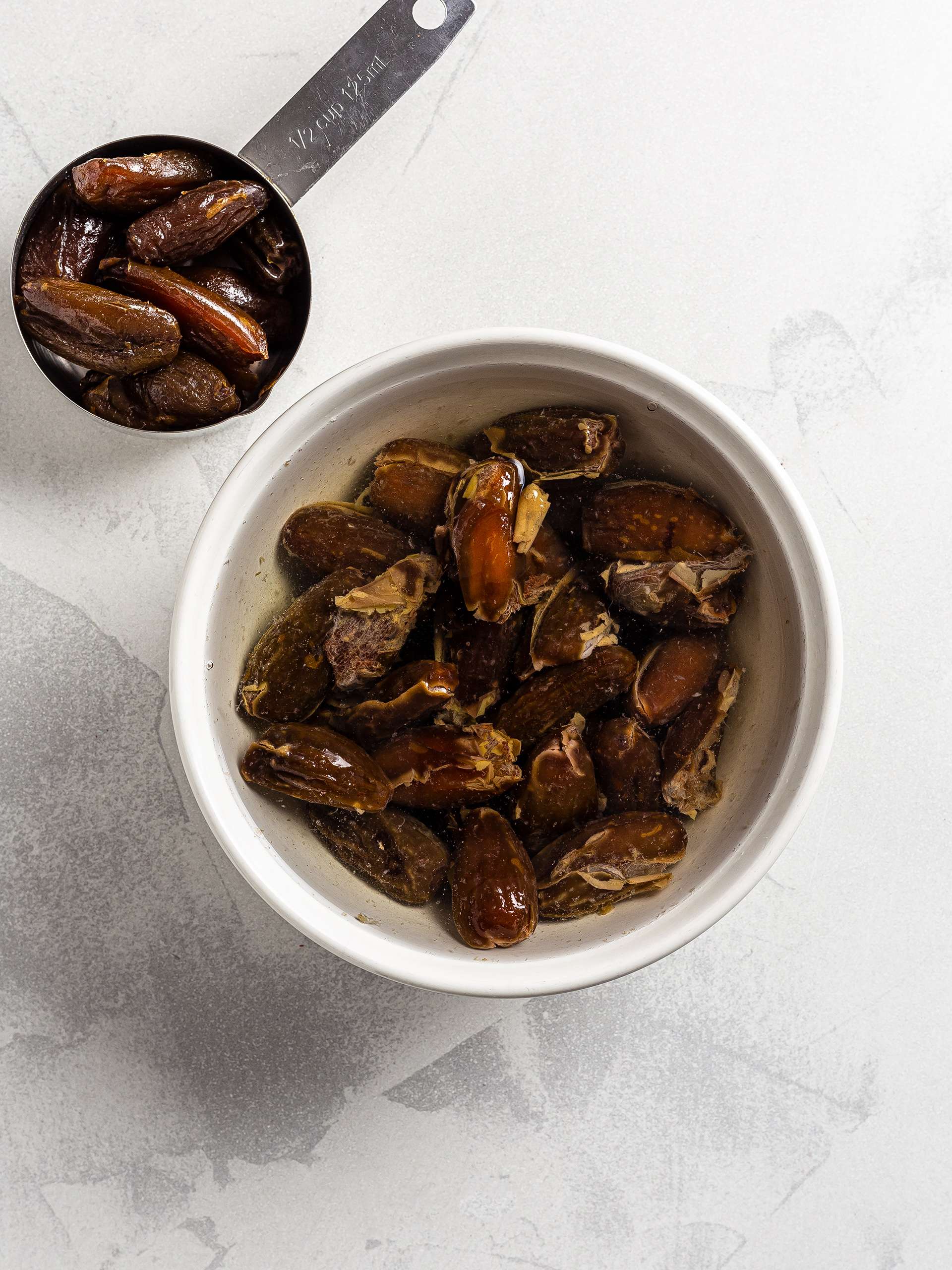 Soaked dates in a bowl