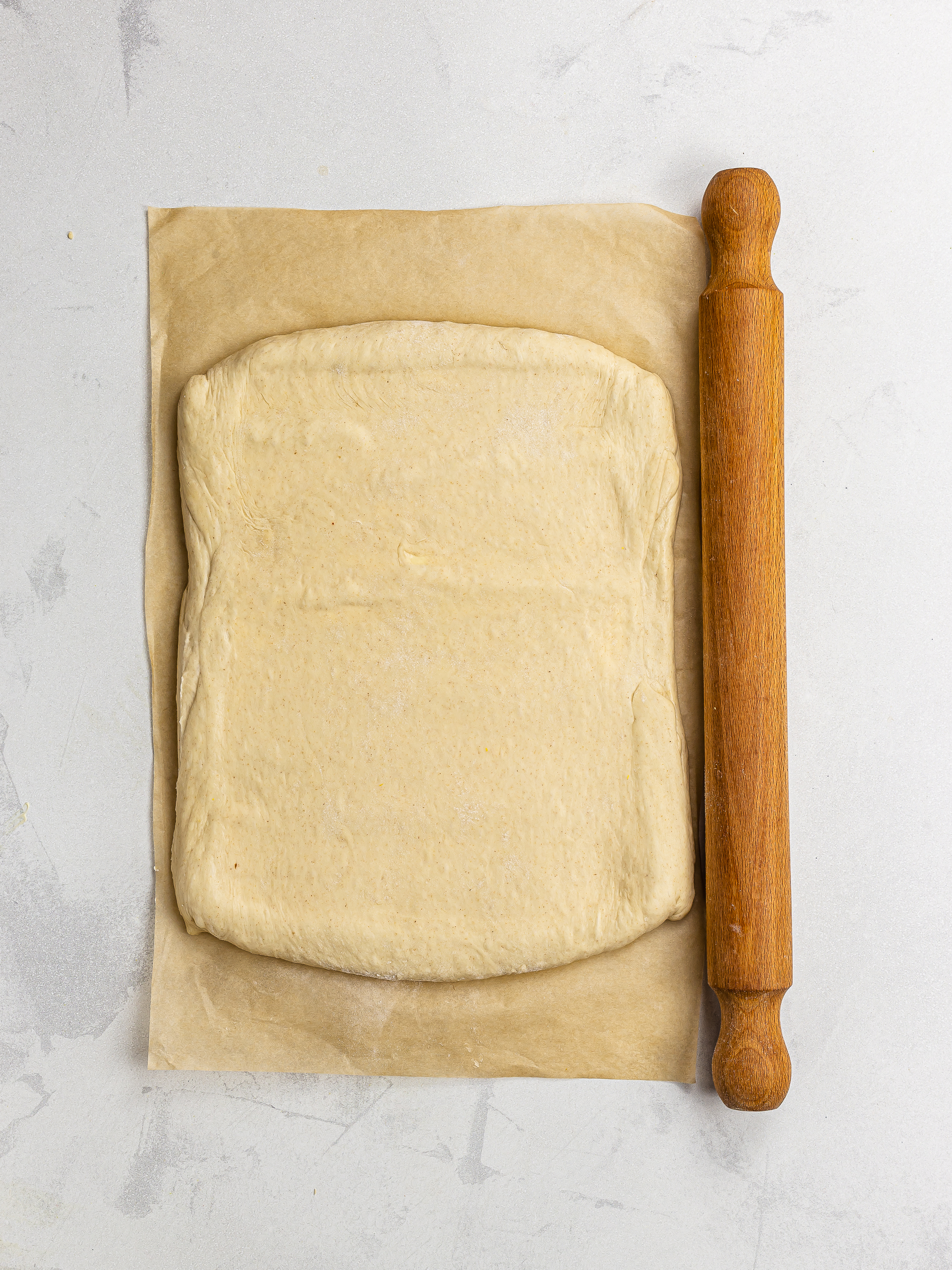 rolled out vegan pastry dough