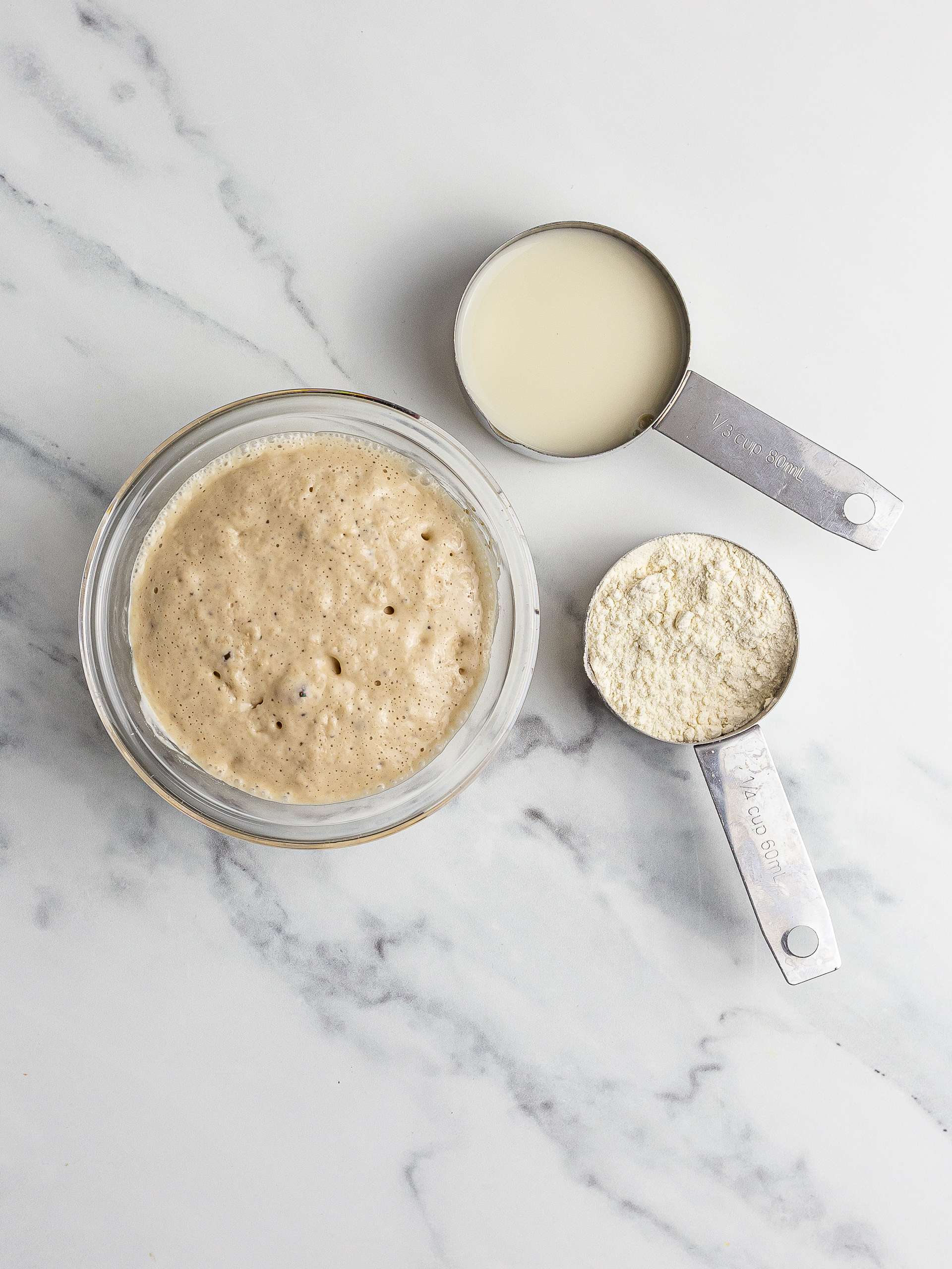 activated dry yeast with flour and milk