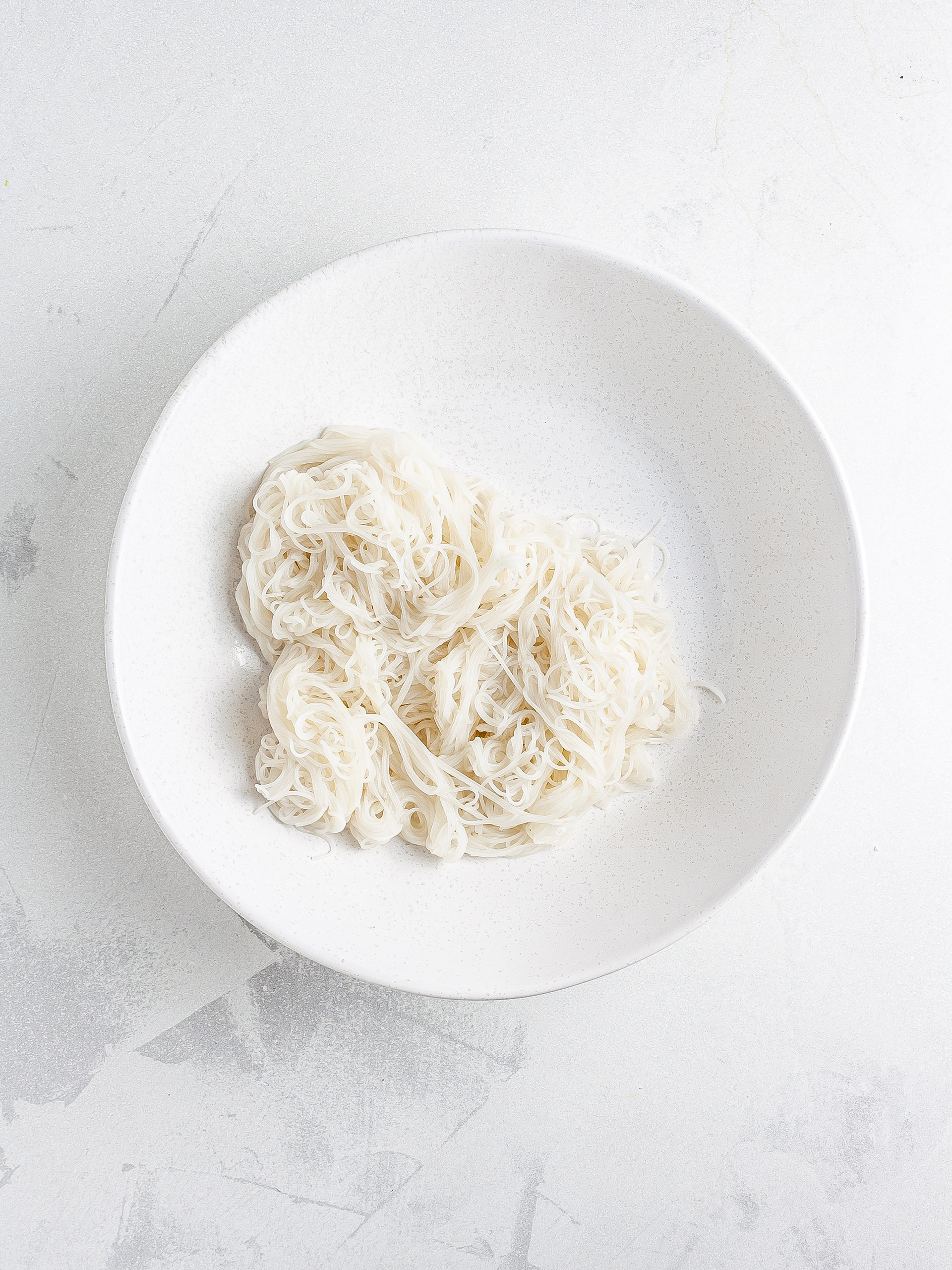 Rice vermicelli noodles in a bowl