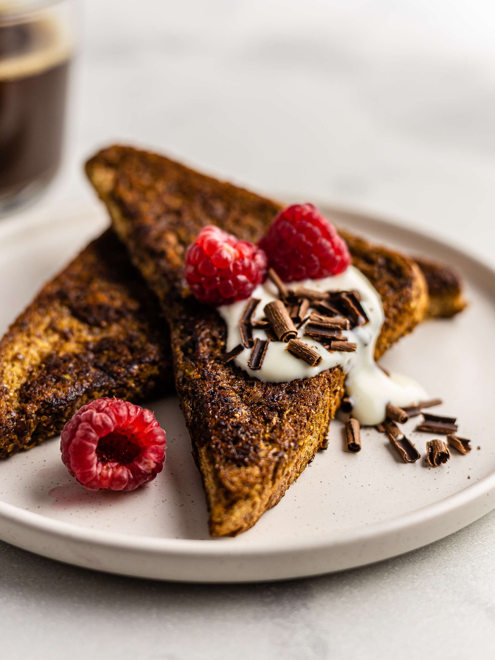 Vegan Coffee French Toast with Flaxseeds