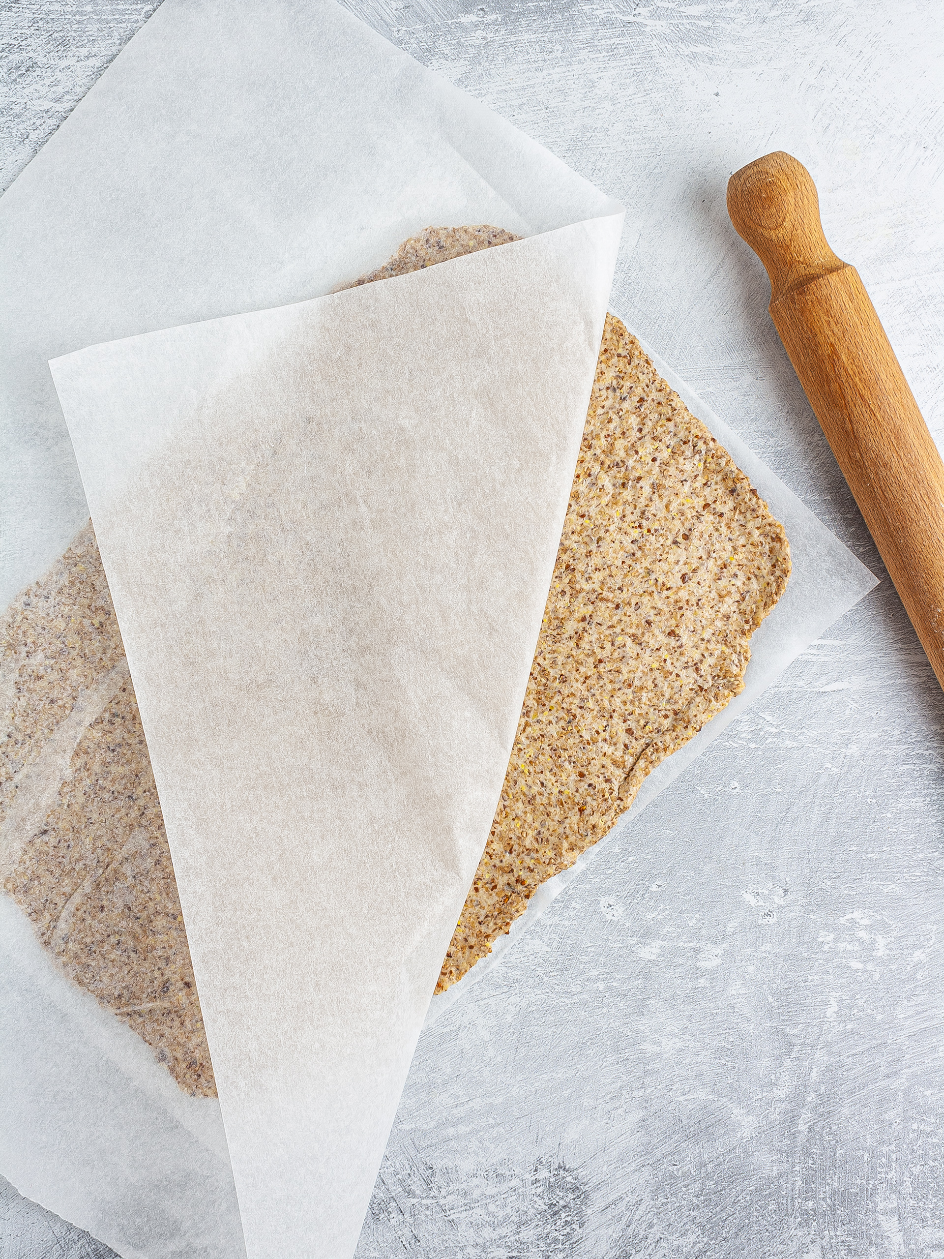 Flattened cracker dough