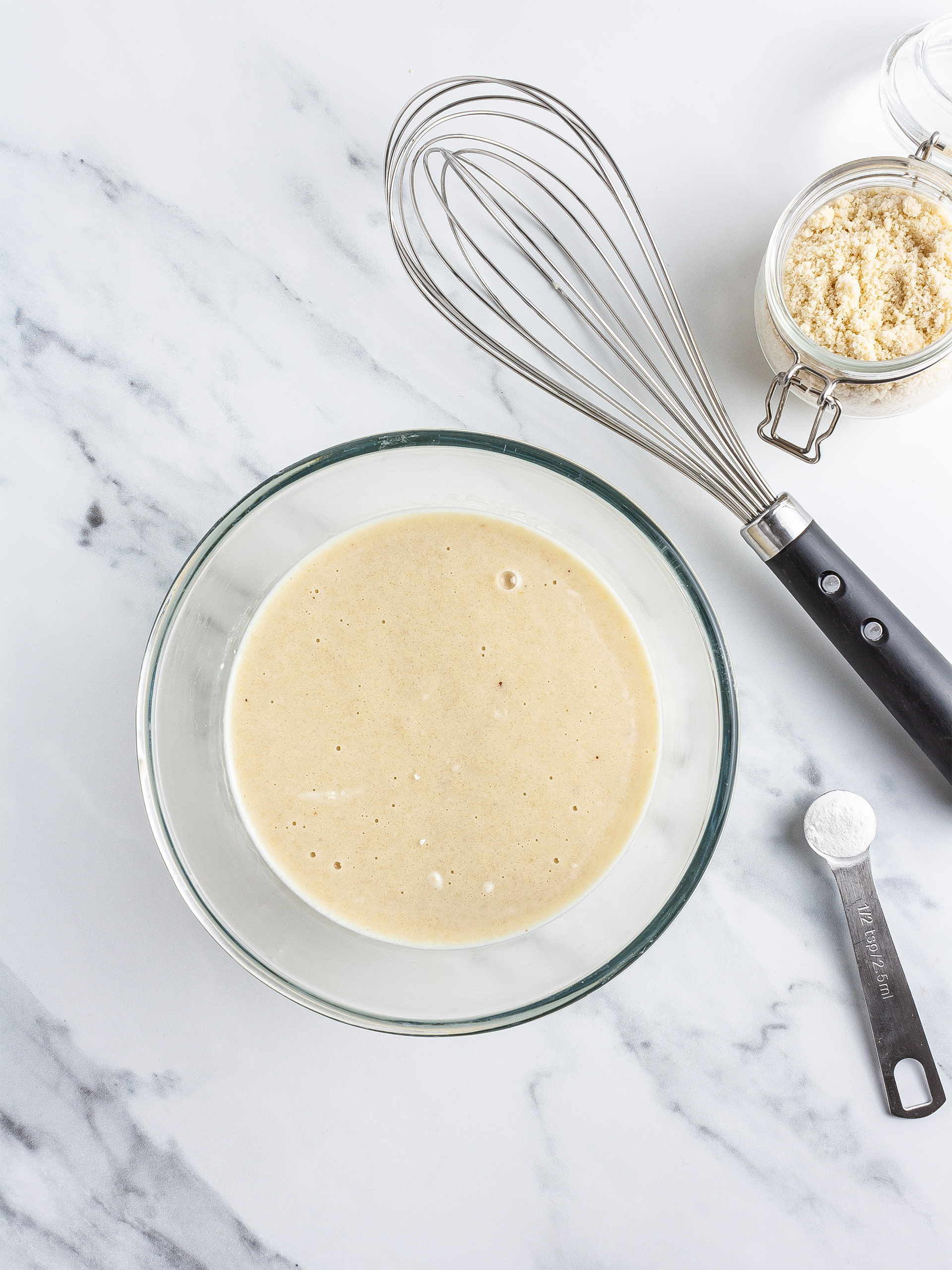 Jaffa cakes batter with almond flour and soy yogurt