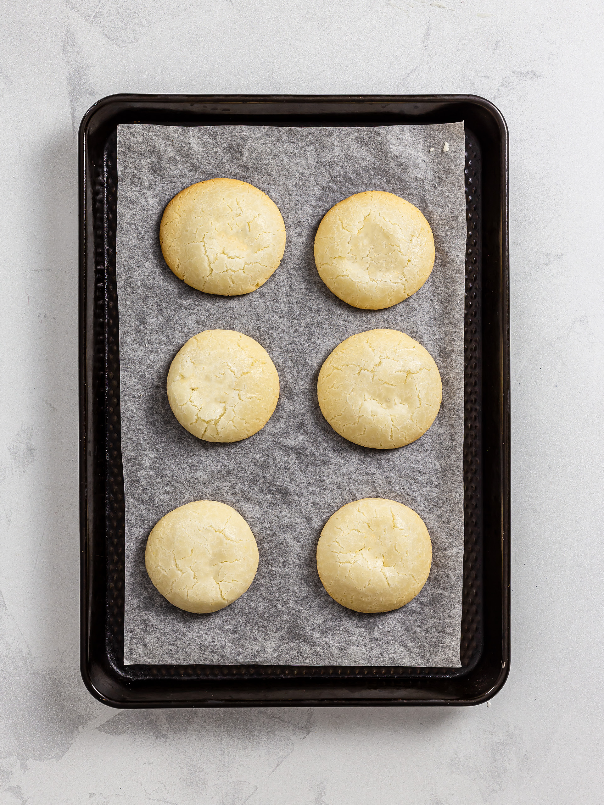 baked mochi cookies on a tray