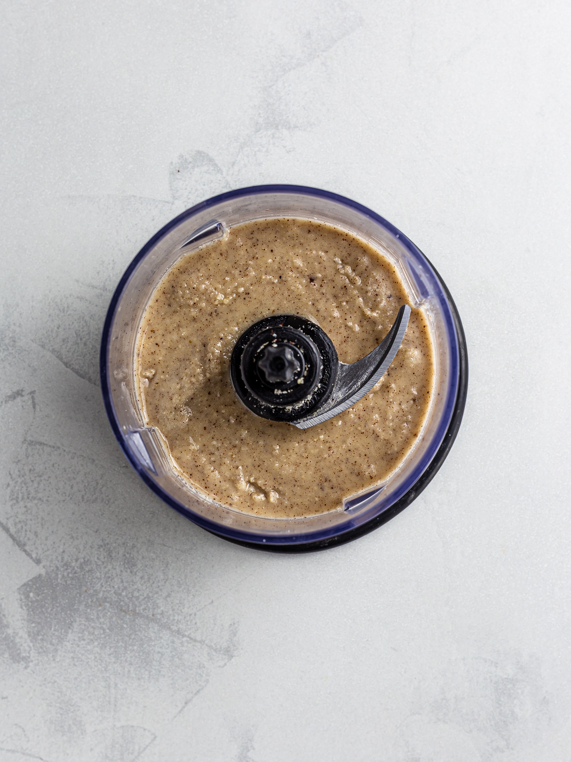 Brazil nut butter in a blender