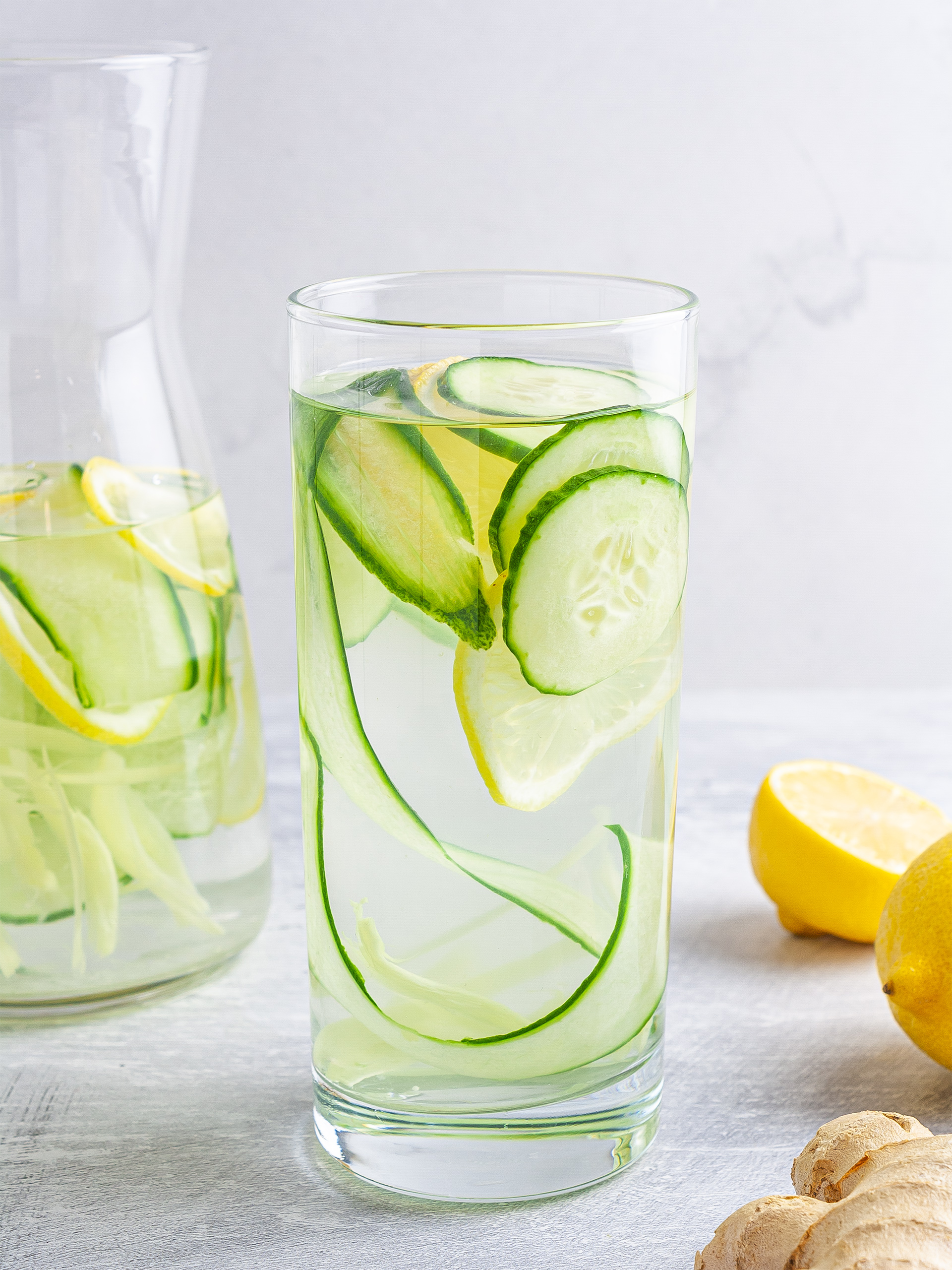 Refreshing Detox Water with Cucumber, Citrus, and Ginger