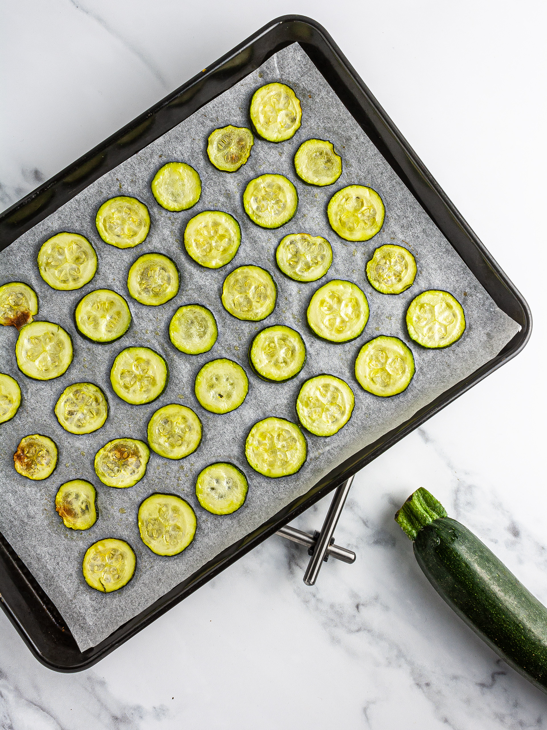 Baked courgettes.