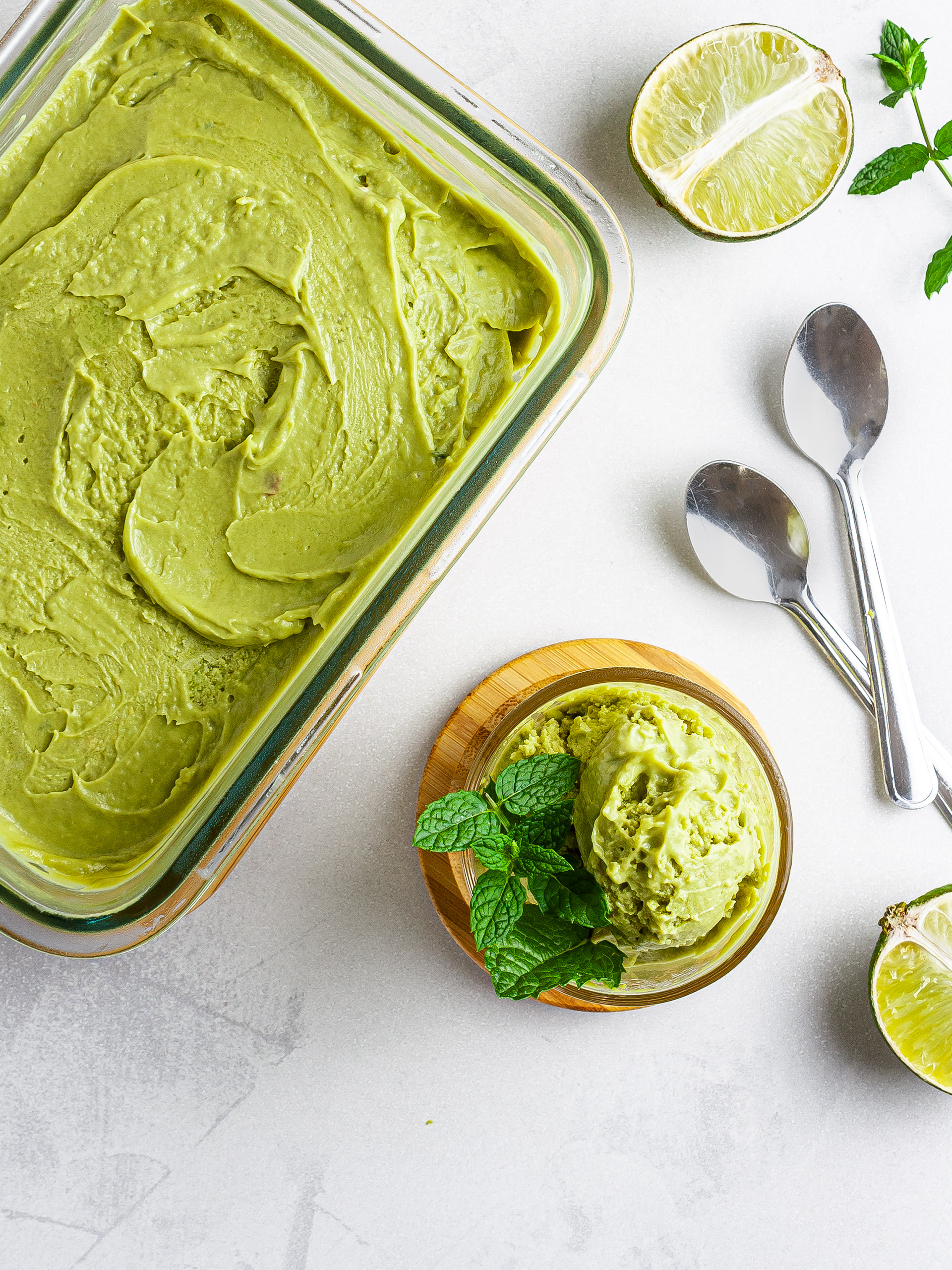 {Vegan, Keto} Sugar-Free Matcha Avocado Sorbet