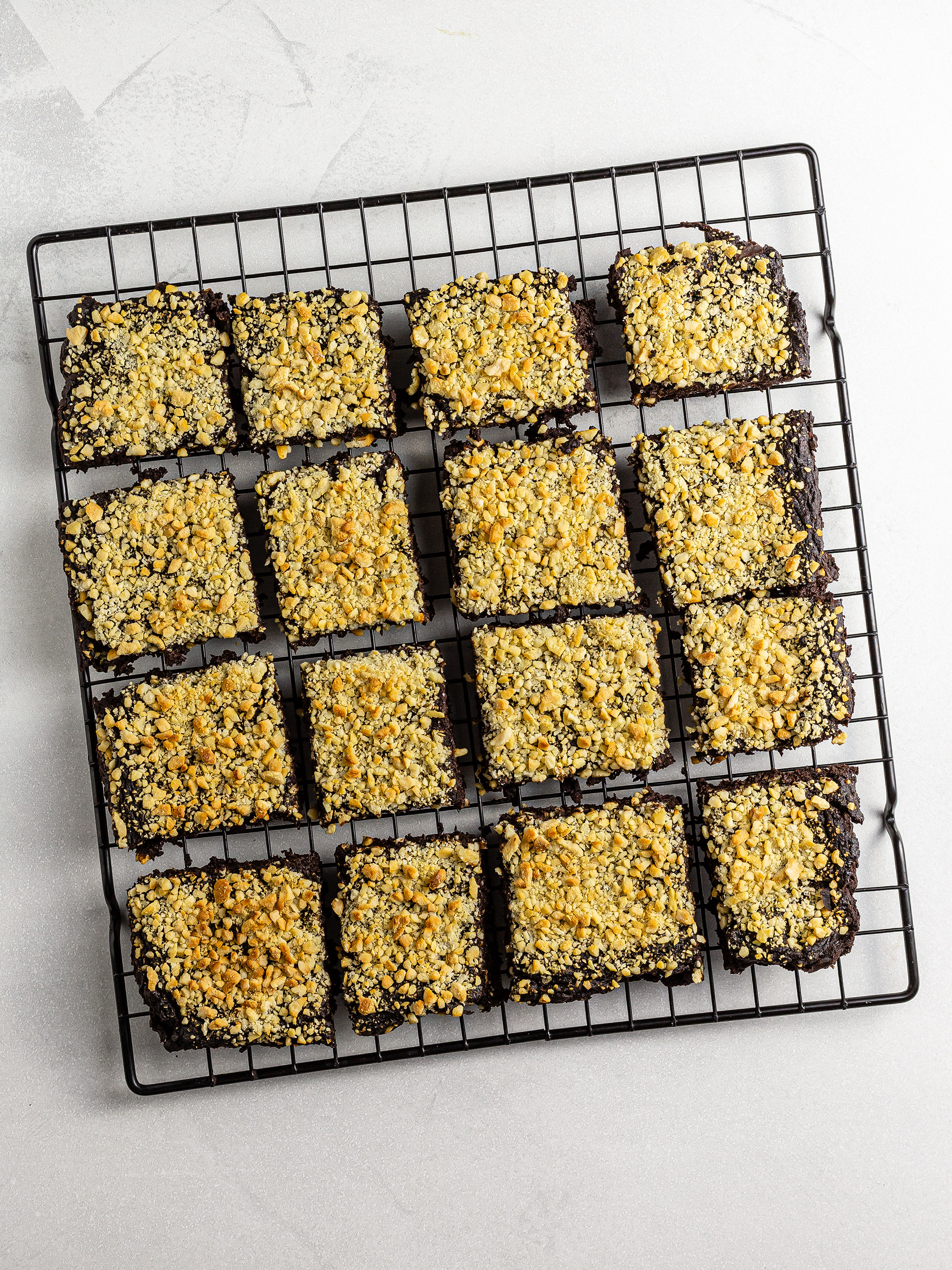 Zucchini brownies cut into squares