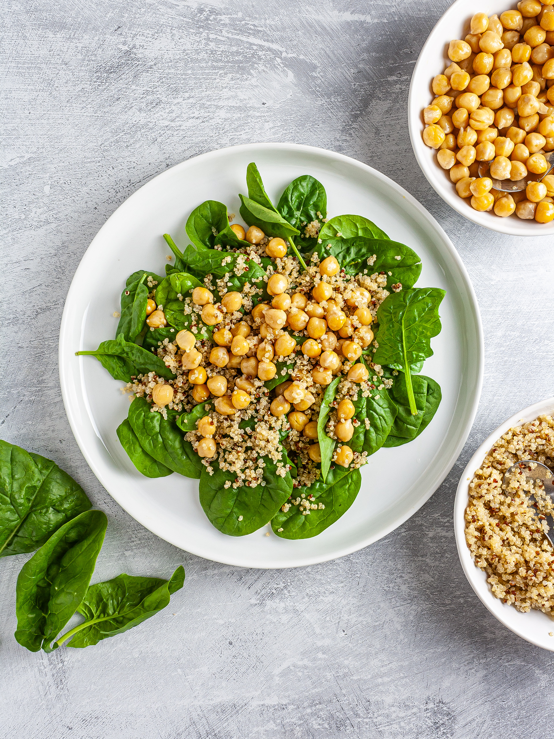 Spinach, chickpeas, and quinoa salad