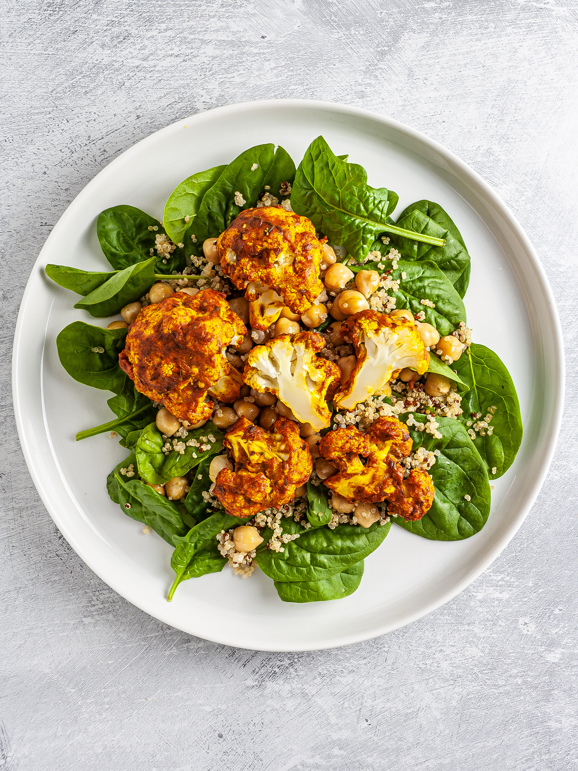 Tandoori cauliflowers with quinoa salad