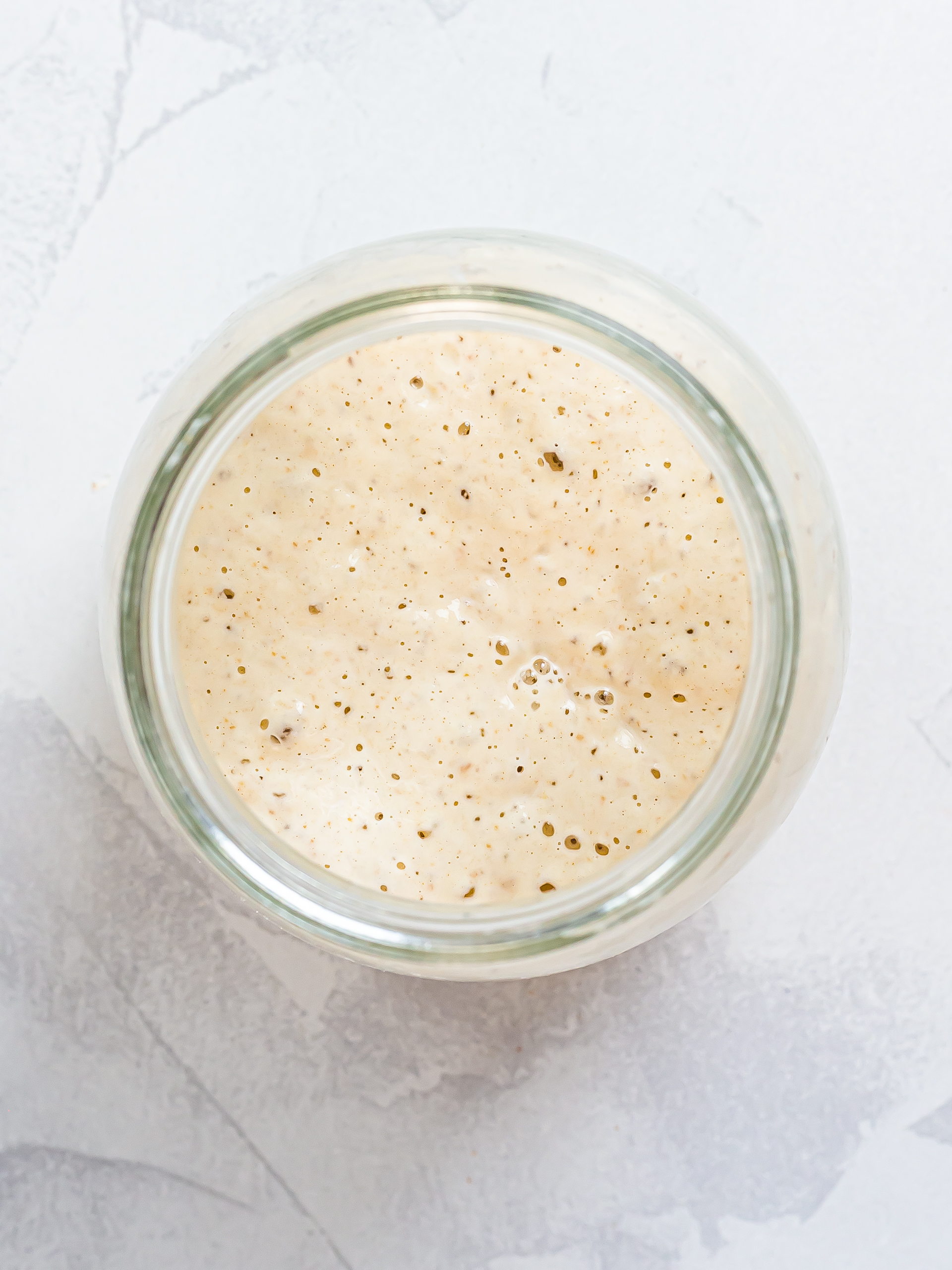 sourdough starter in a jar