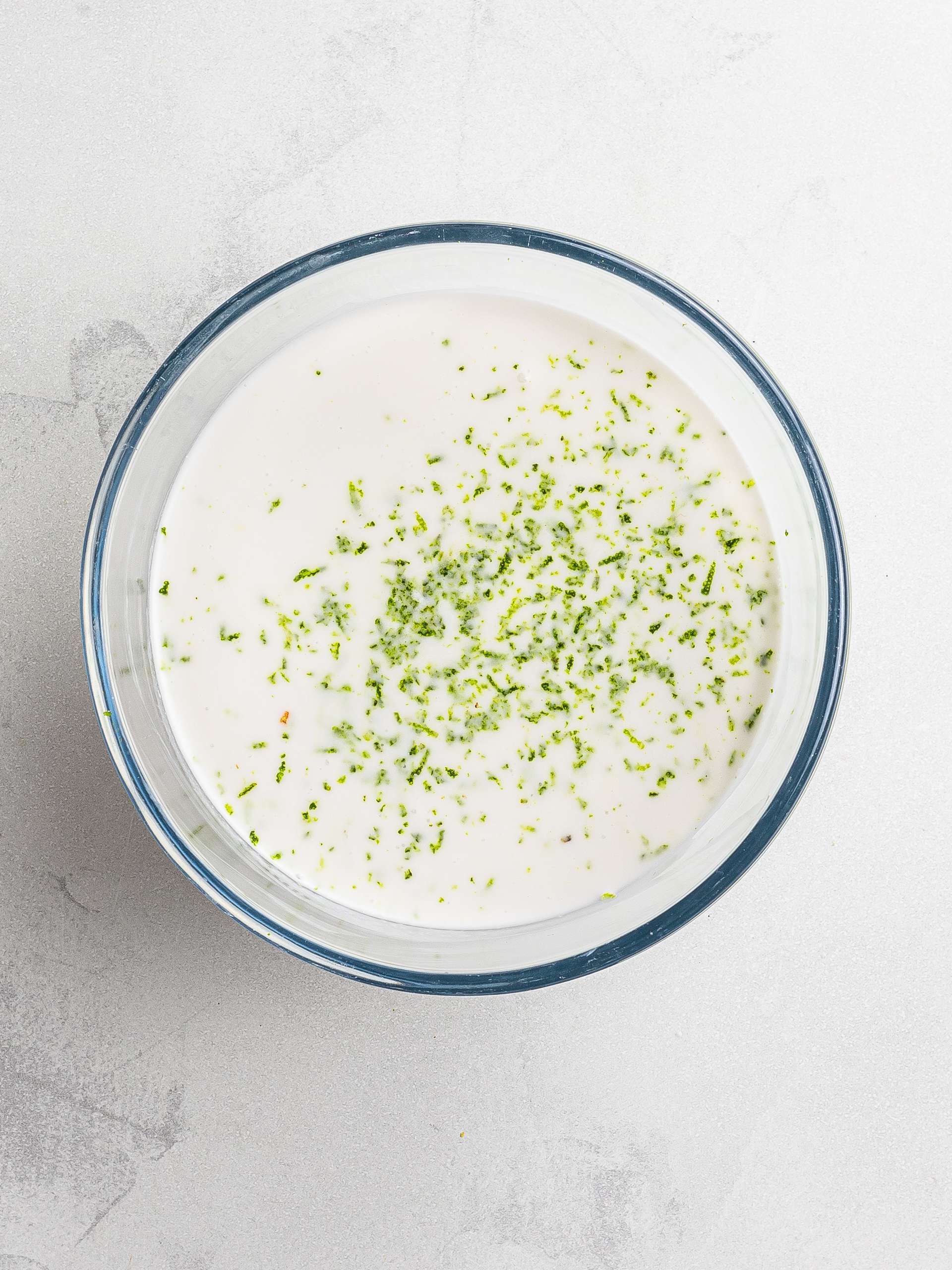 coconut milk with lime zest and vinegar