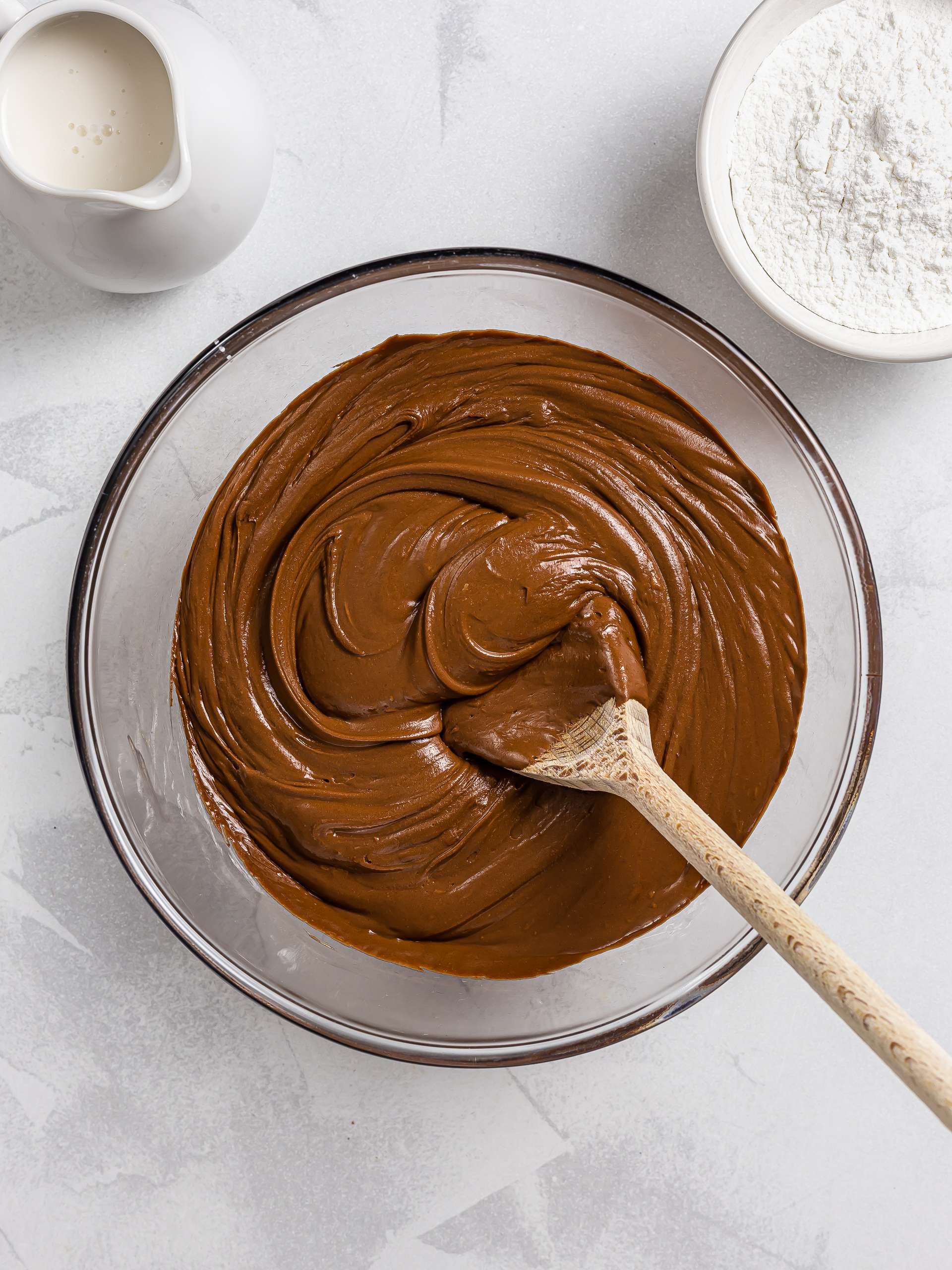 vegan chocolate mochi brownie dough in a bowl