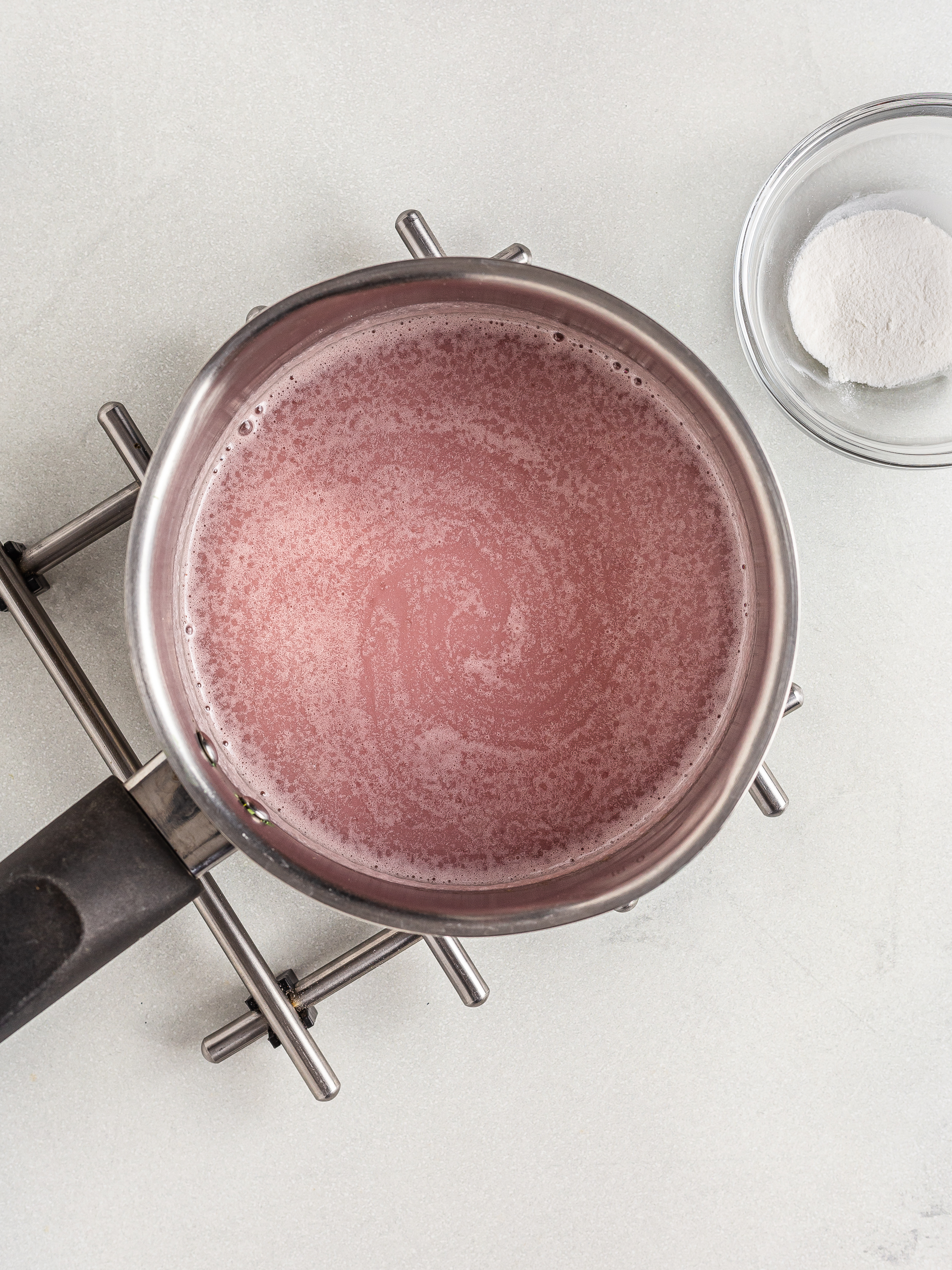 strawberry jelly cooking in a pot