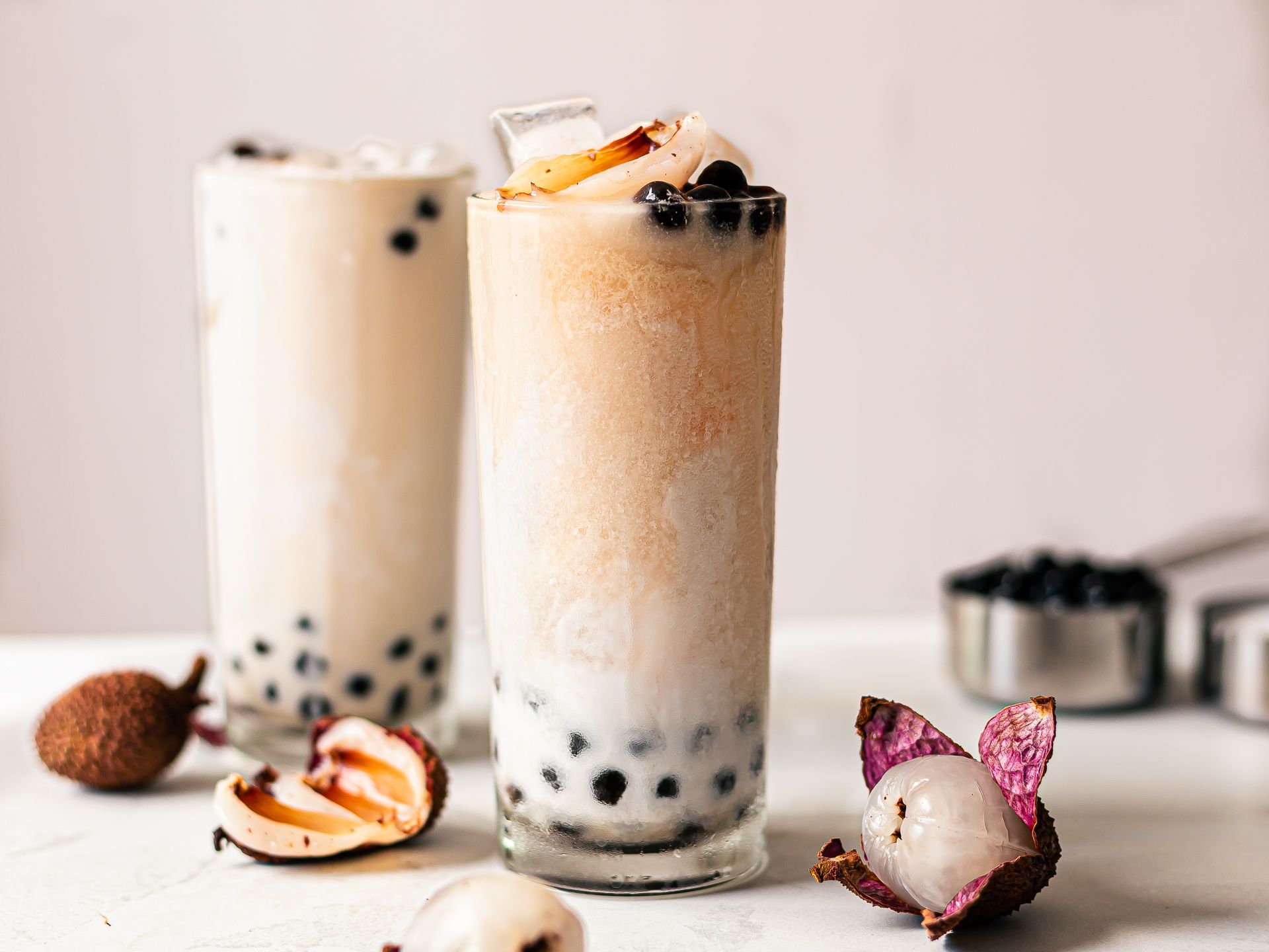 At Home Sweet Lychee Syrup Black Tea Starter Bubble Boba Tea Kit