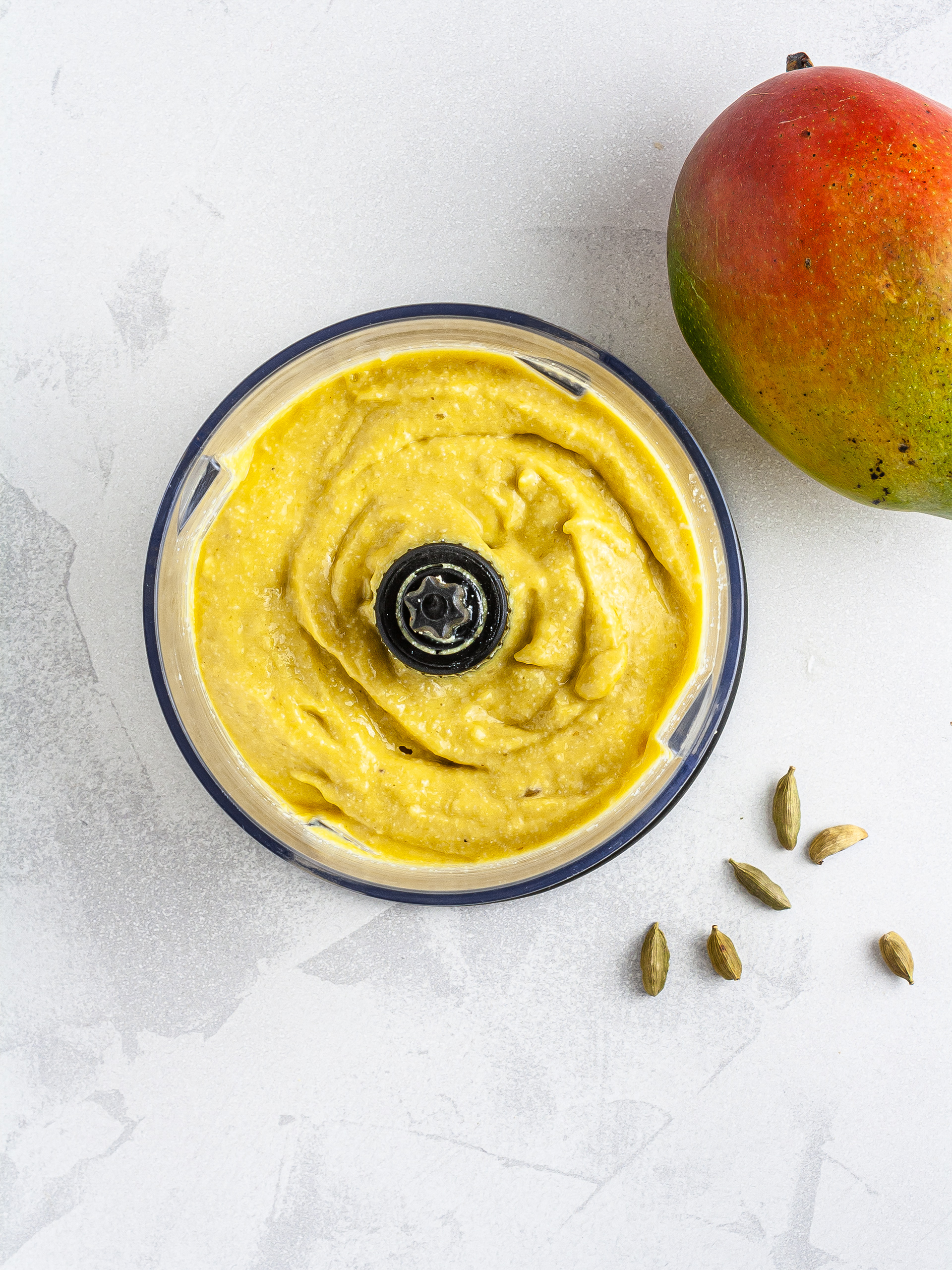 Blended cashews mango and cardamom