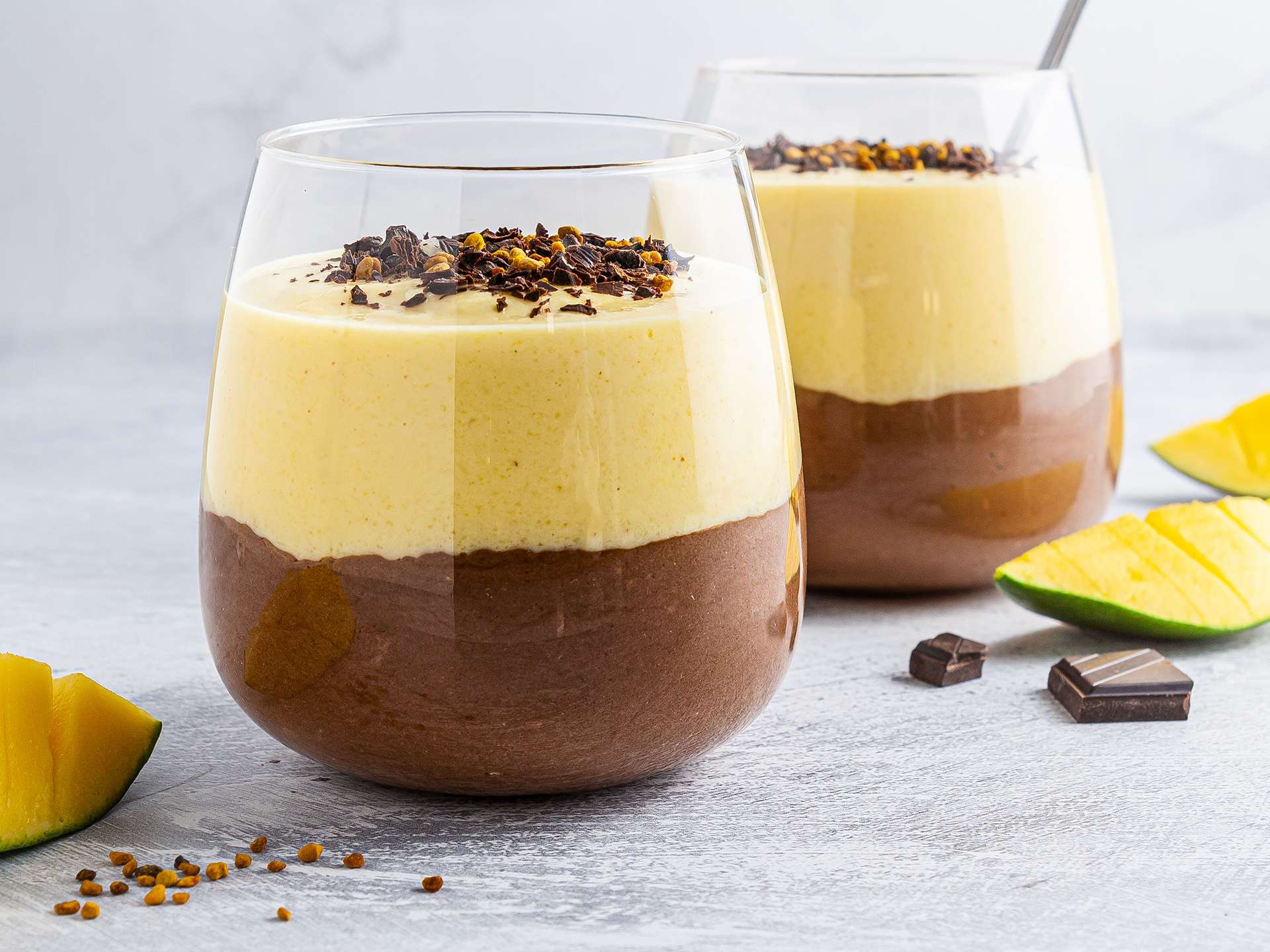 Mango and Chocolate Protein Smoothie | Foodaciously