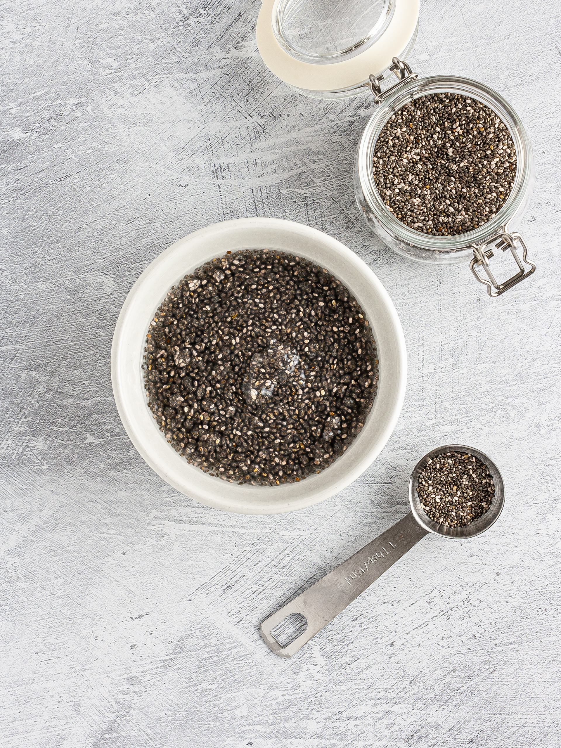 Soaked chia seeds.