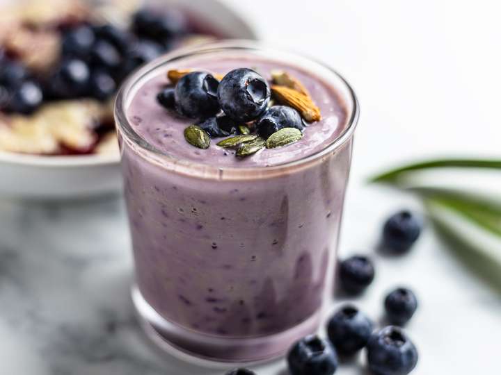 Blueberry Pineapple Smoothie {High-Protein} | Foodaciously