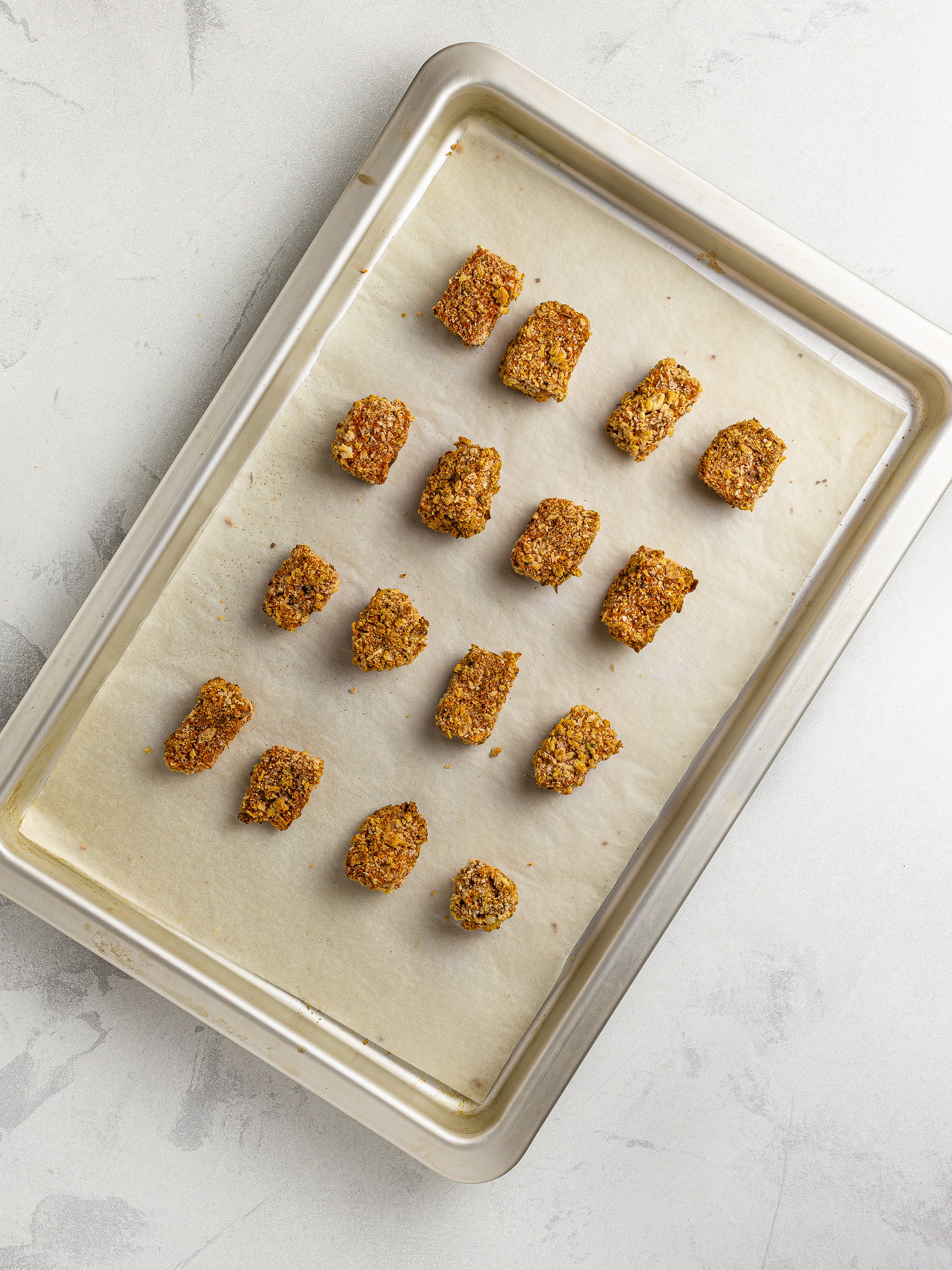 oven-baked jackfruit nuggets