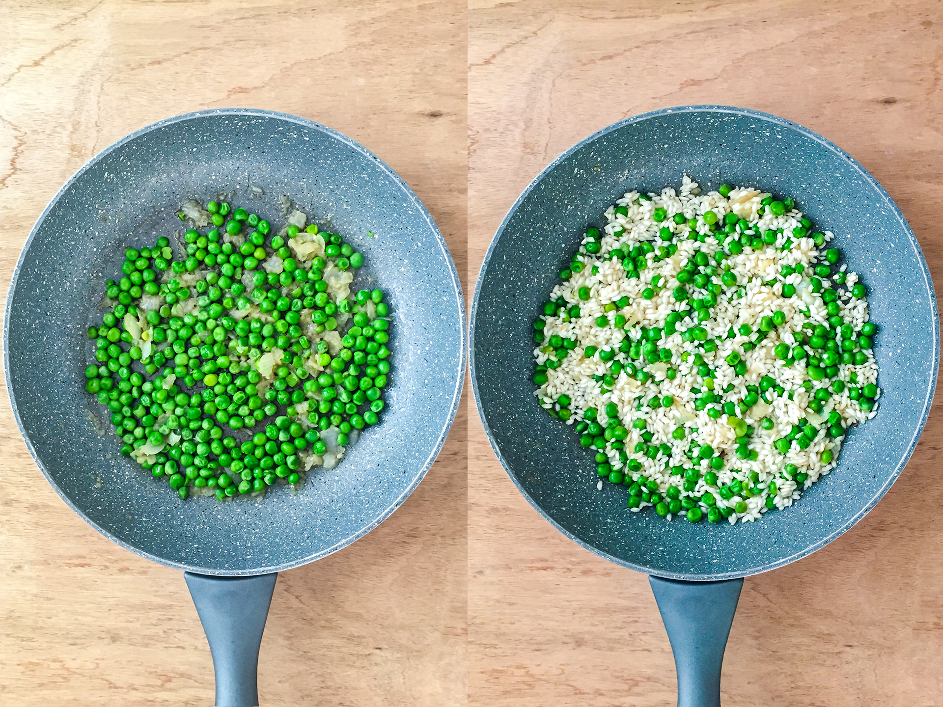 Step 2.1 of Smoked Ham and Peas Risotto Recipe