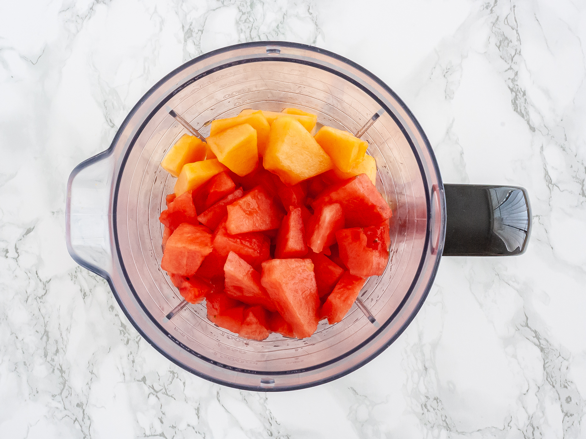 Melon and watermelon in blender.
