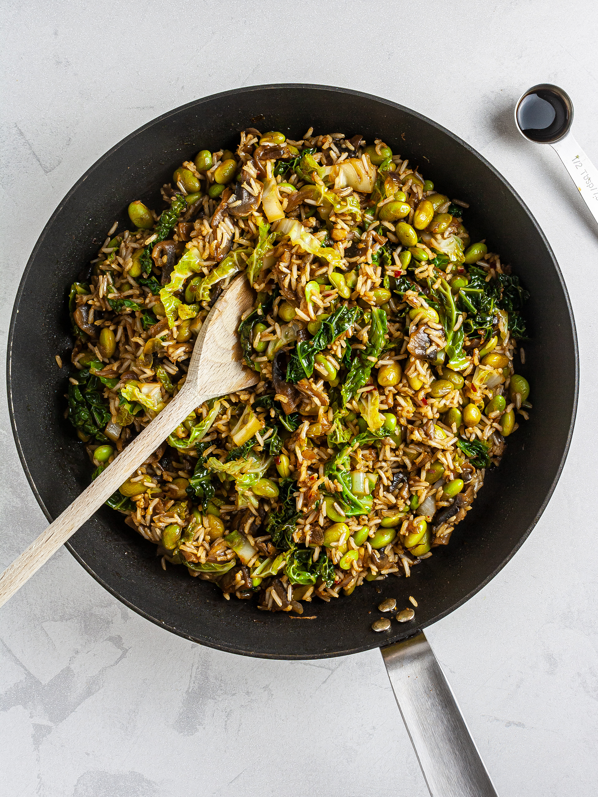 Fried rice with maple and soy sauce