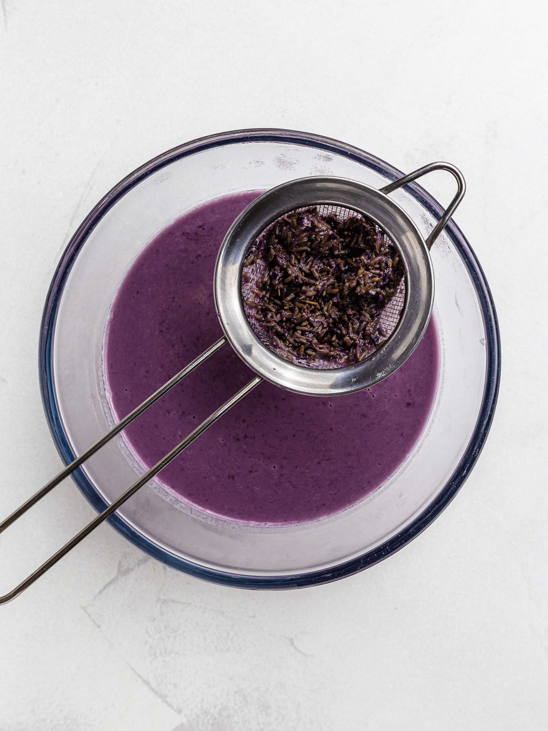 filtered lavender ice cream base