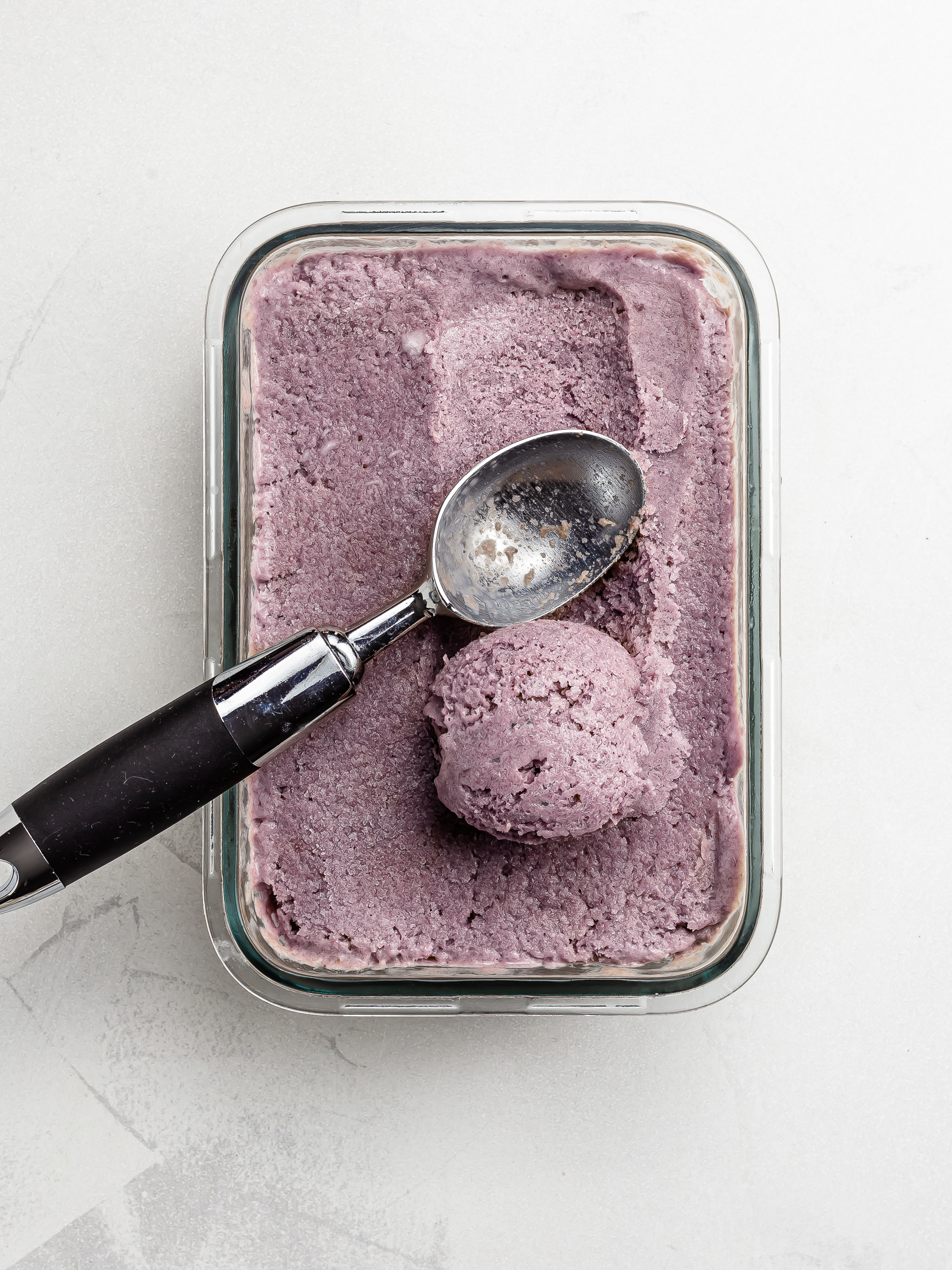 vegan lavender ice cream scoop