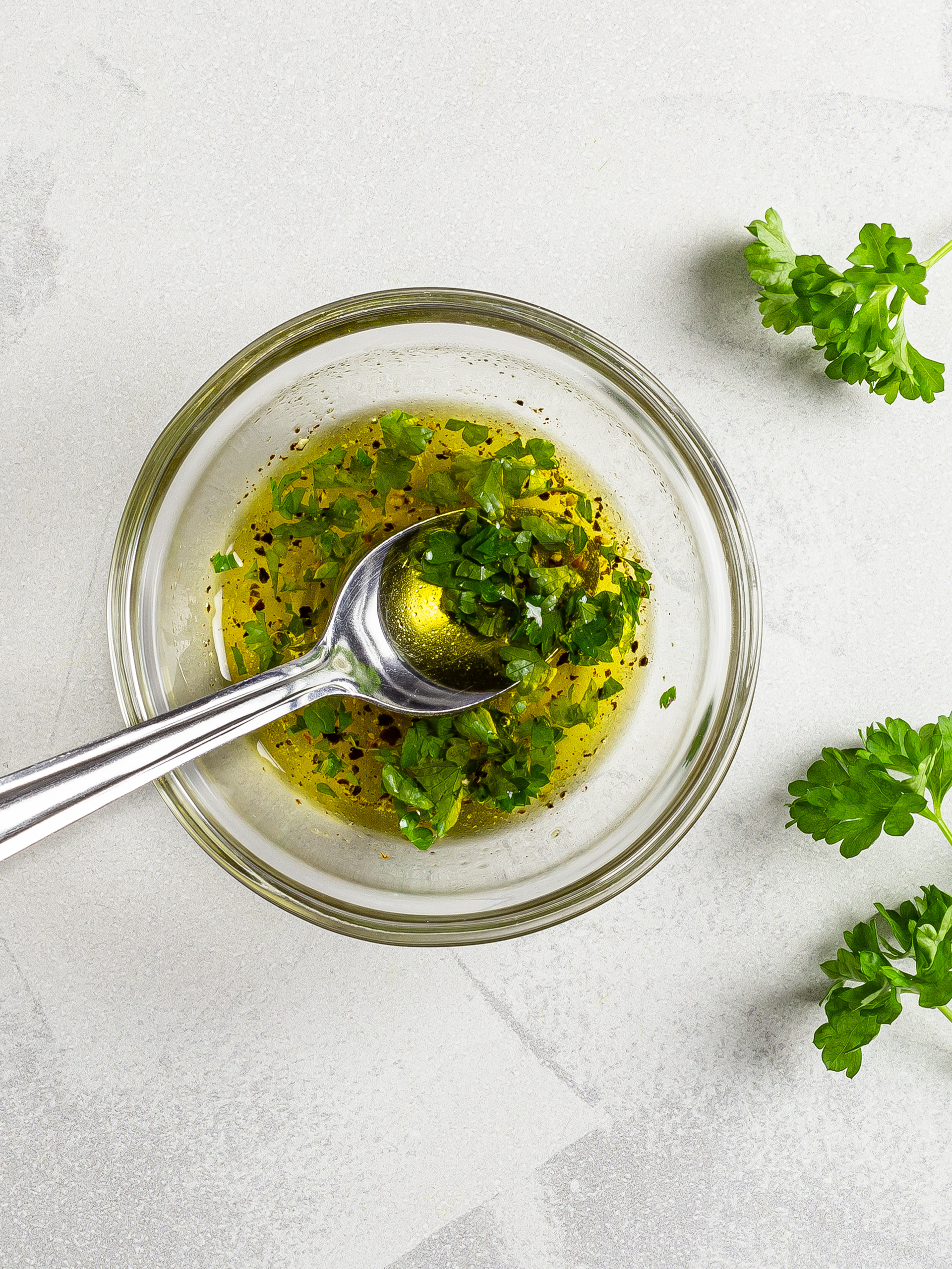 Salad vinaigrette with parsley